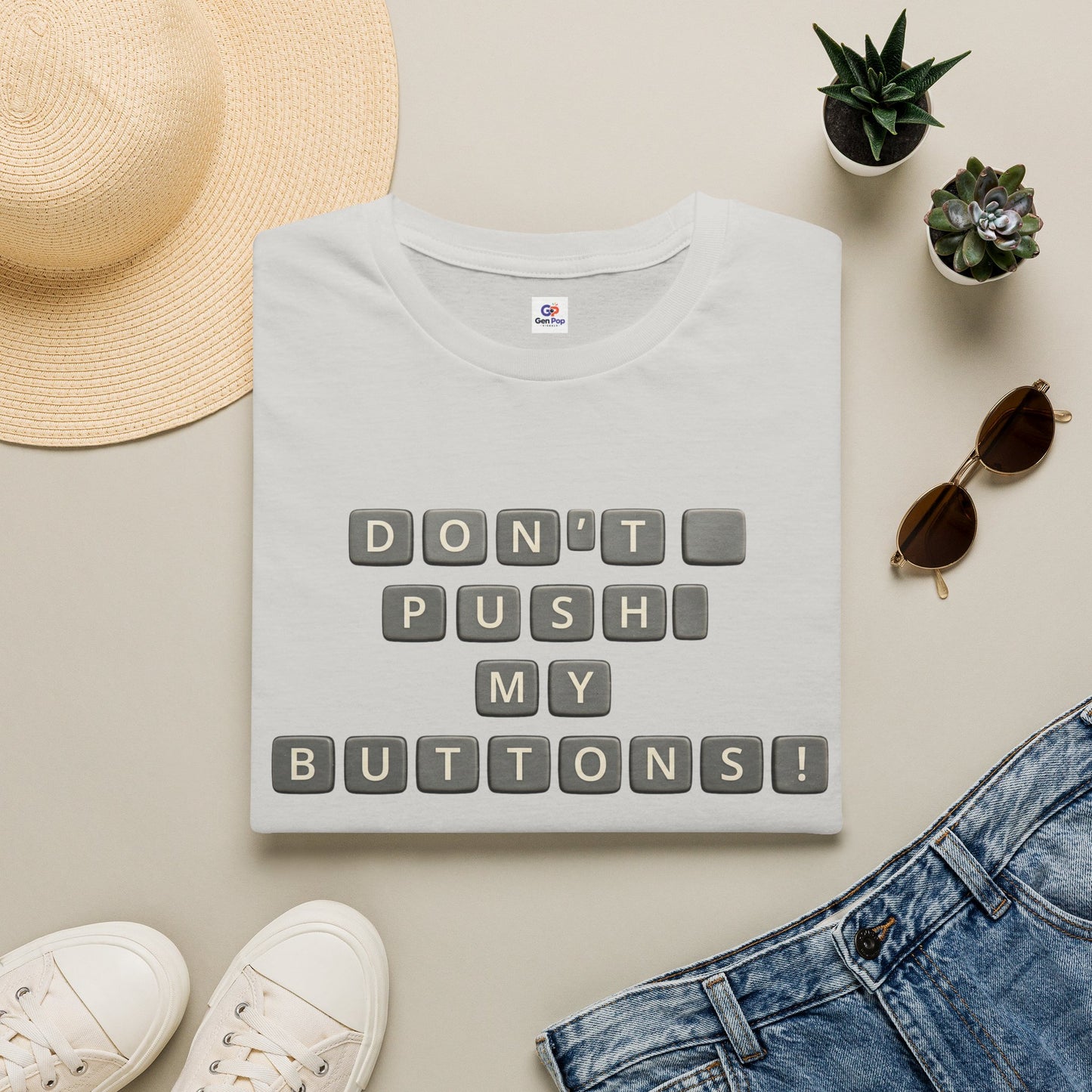 Don't Push My Buttons Funny Softstyle Tee — Relatable Gift Idea
