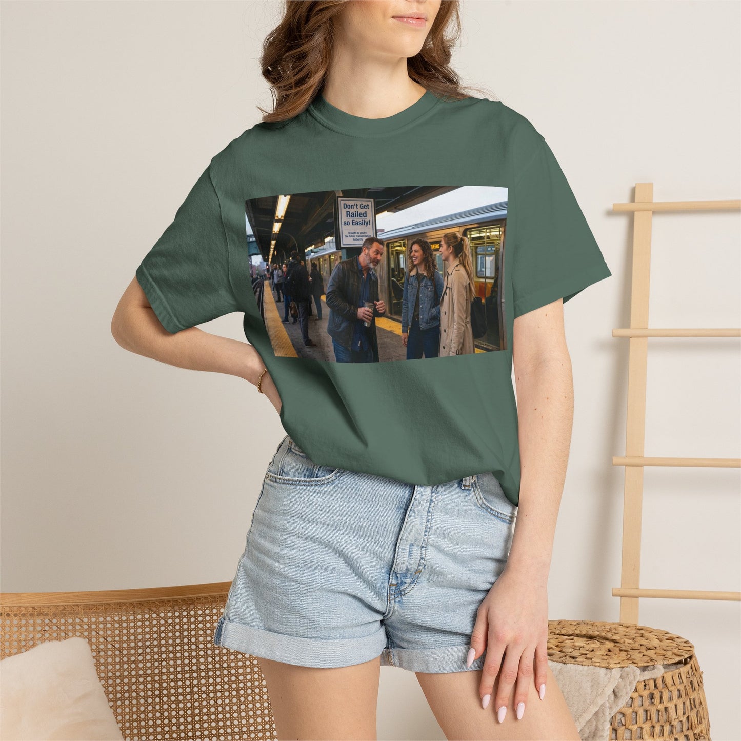 Don't Get Railed Funny Adult Humor Garment-Dyed T-Shirt — Gag Gift