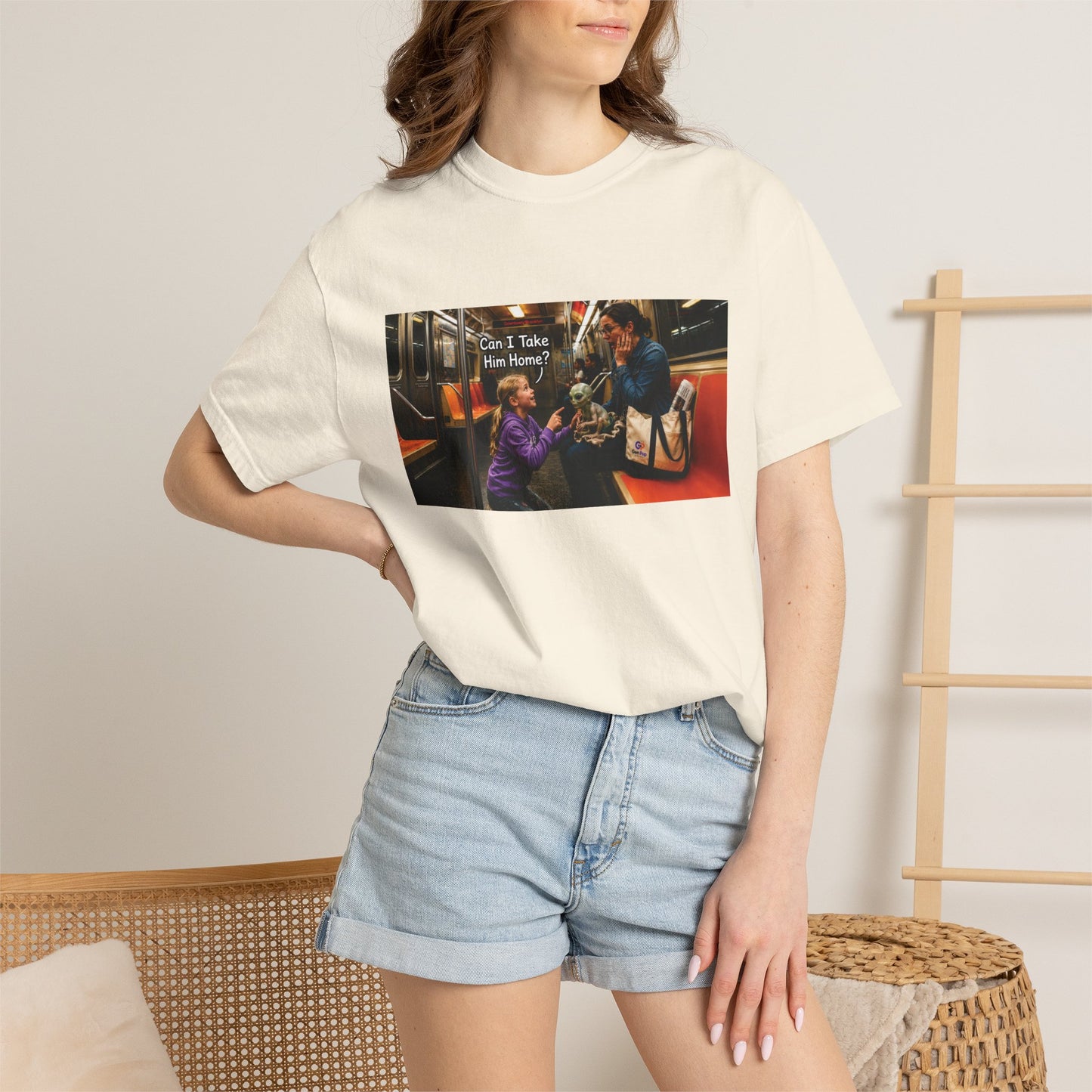 Can I Take Him Home? Funny Garment-Dyed T-Shirt — Cute Gift for Him or Her