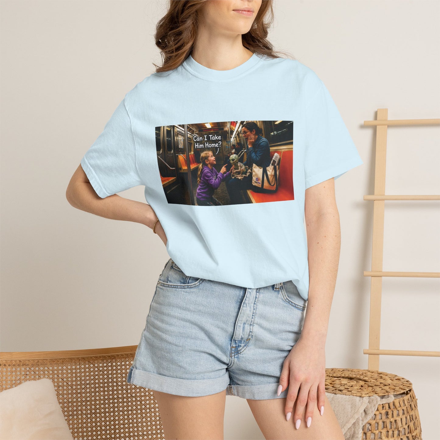 Can I Take Him Home? Funny Garment-Dyed T-Shirt — Cute Gift for Him or Her
