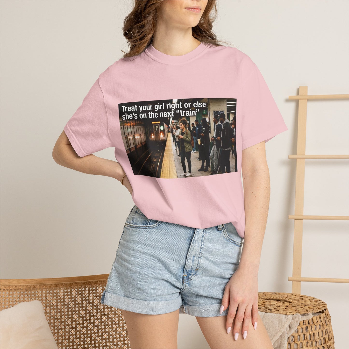 Treat your girl right or else Unisex Garment-Dyed T-shirt