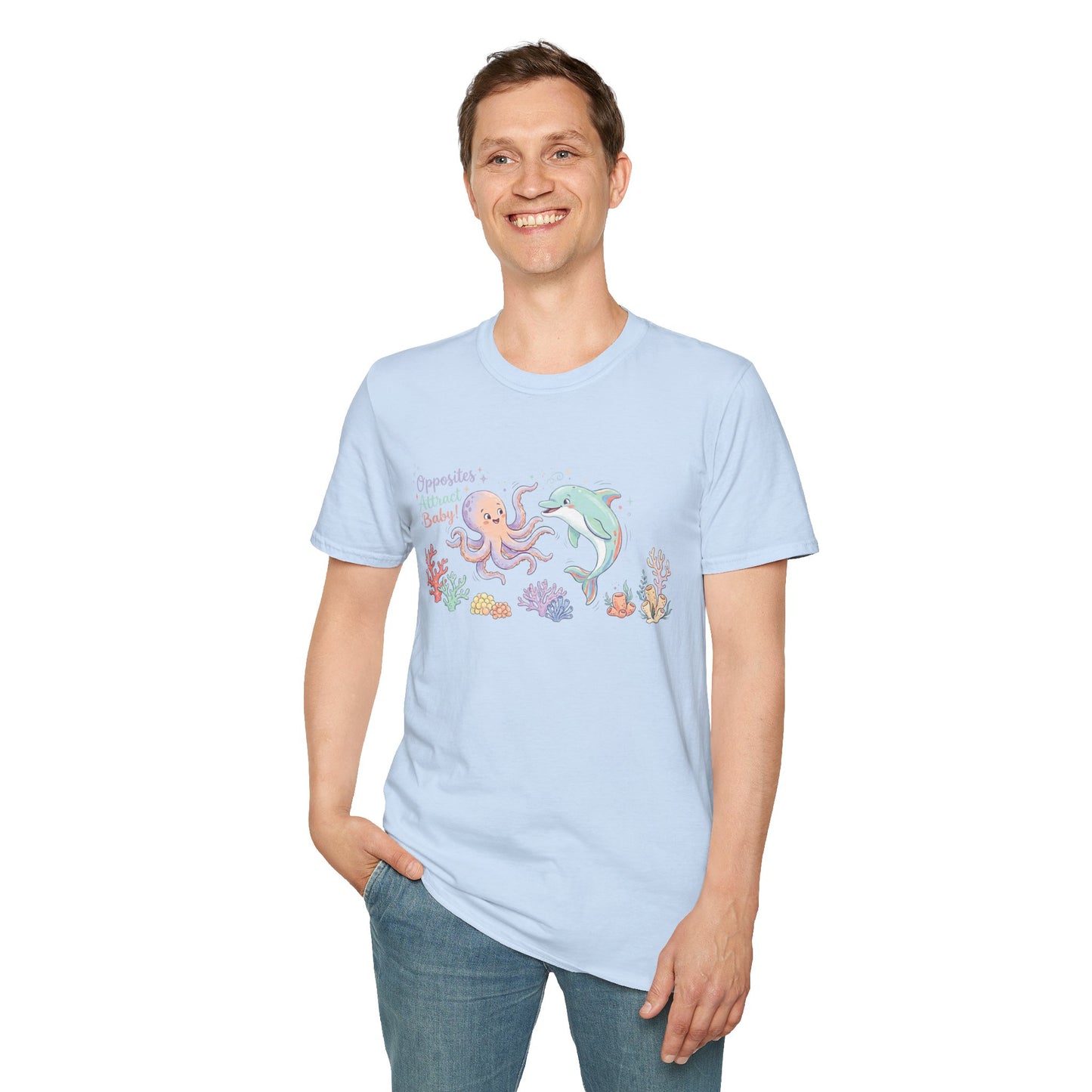 Opposites attract Unisex Softstyle T-Shirt