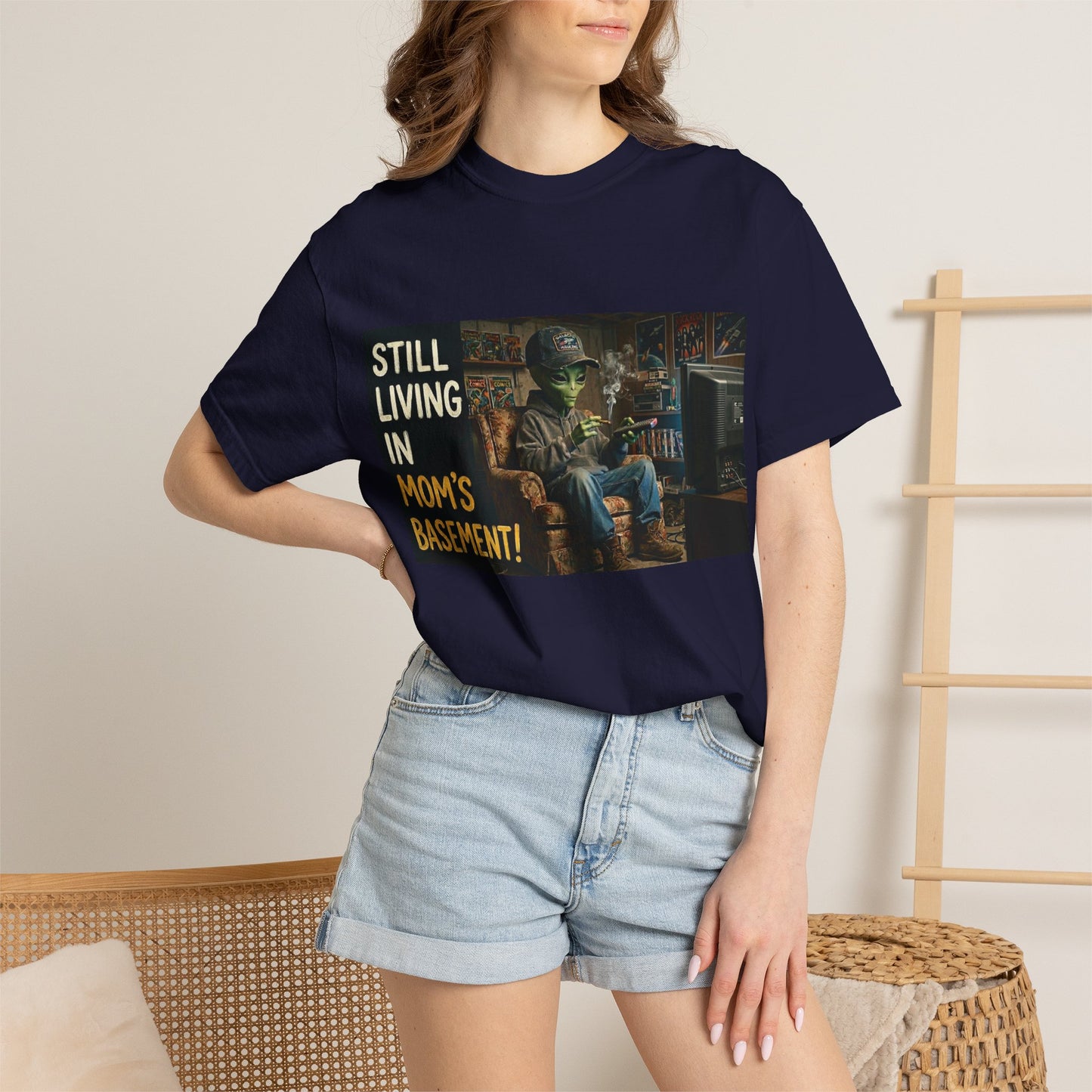 Still living in mom's basement Unisex Garment-Dyed T-shirt