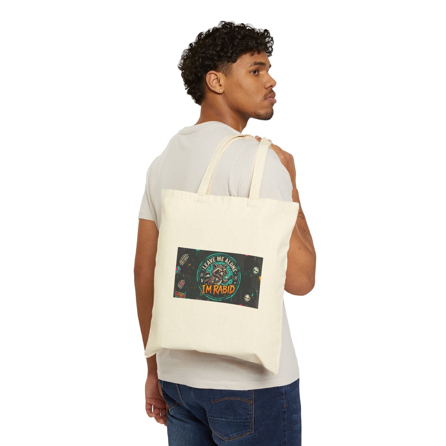 Dual Graphic Cotton Canvas Tote Bag