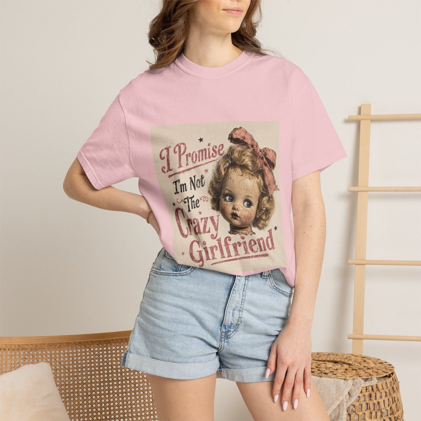 Crazy Girlfriend Funny Garment-Dyed T-Shirt — Funny Gift for Her
