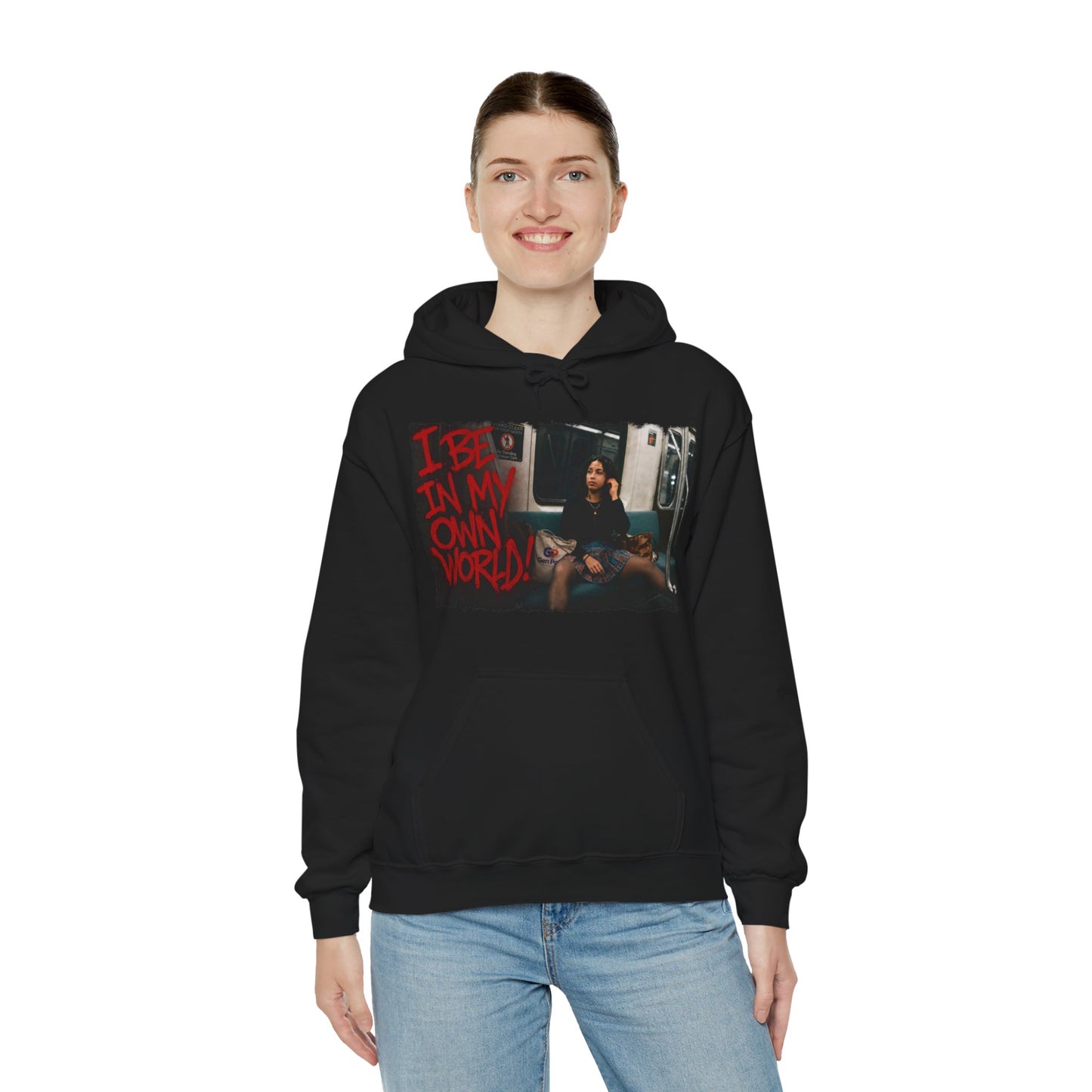 I be in my own world Unisex Heavy Blend™ Hooded Sweatshirt