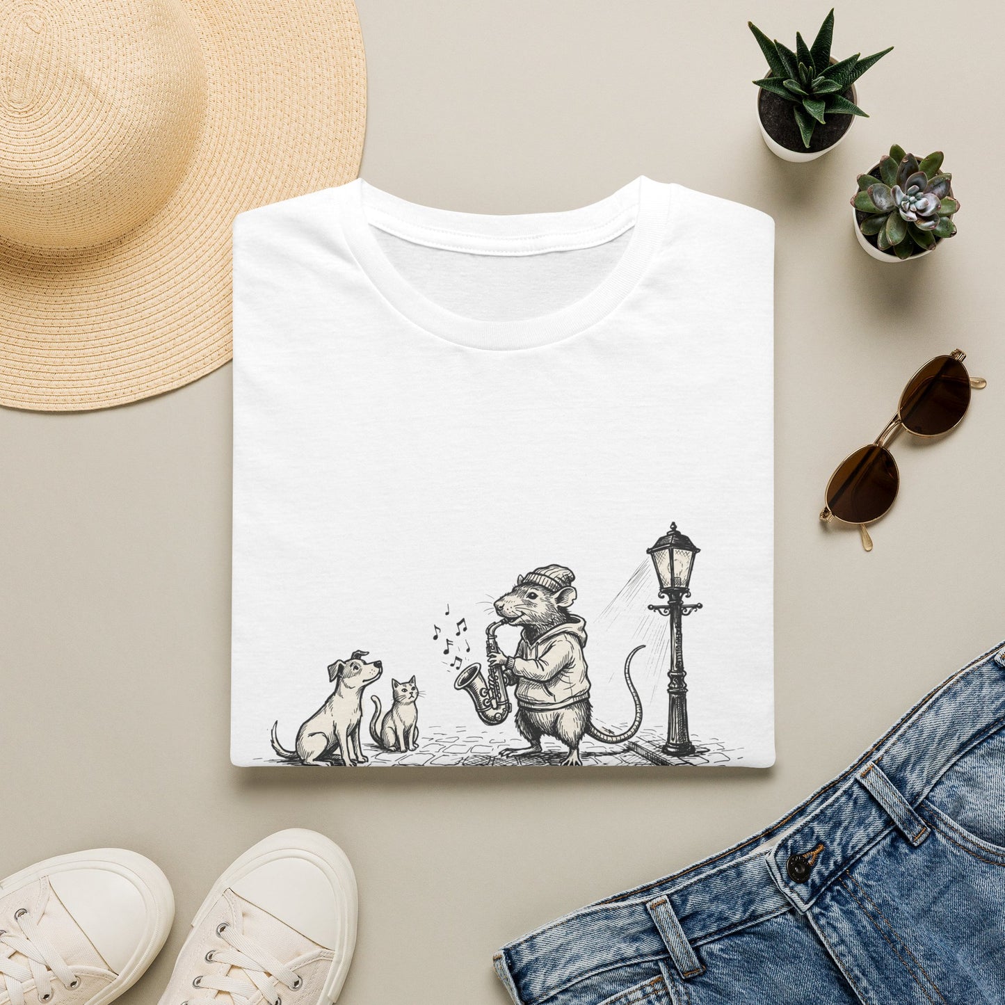 Musical rat Unisex Softstyle T-Shirt