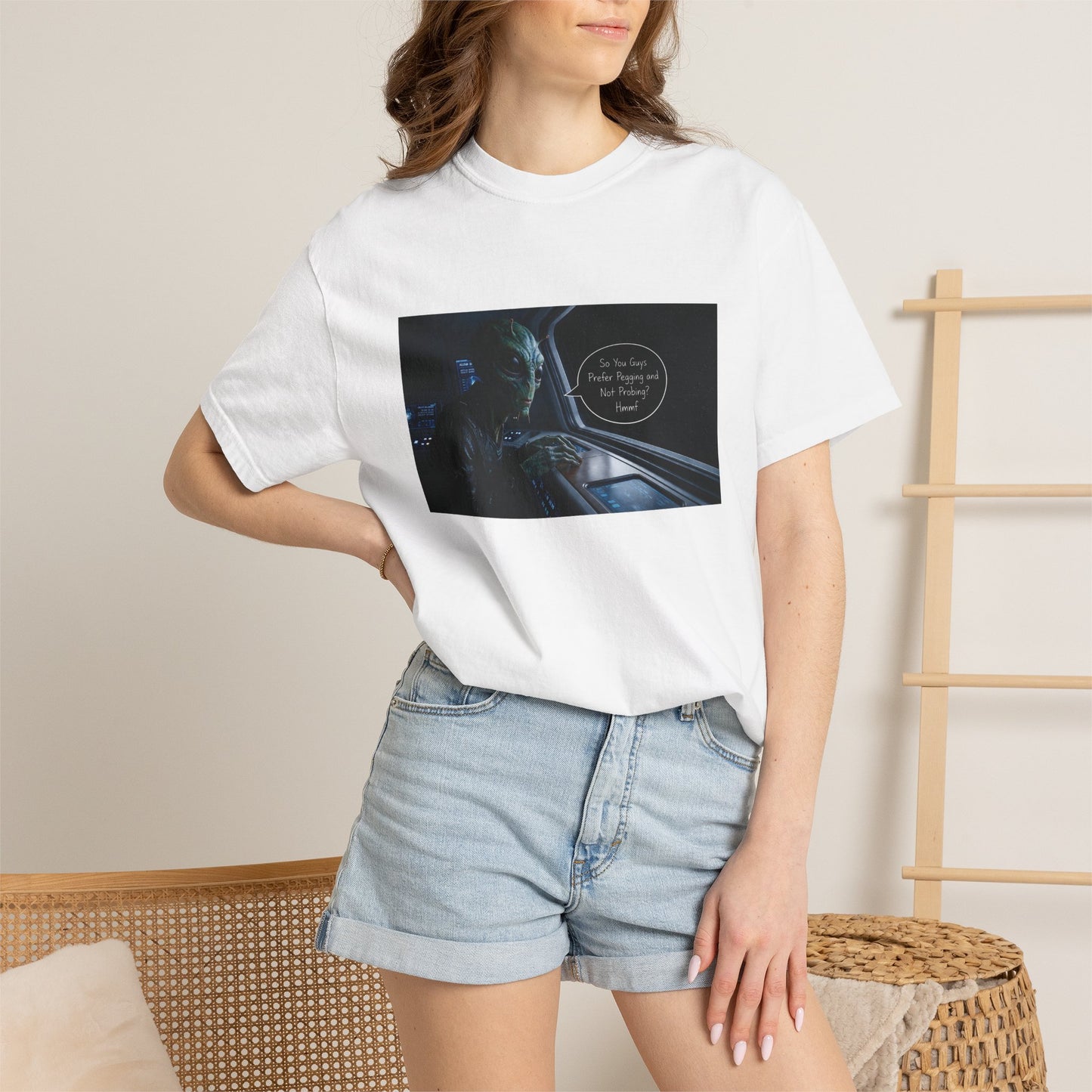 Alien Probing Unisex Garment-Dyed T-shirt
