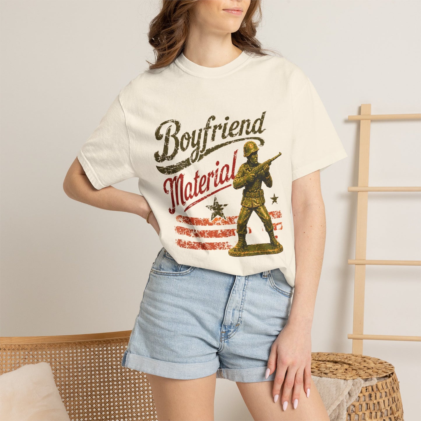 Boyfriend Material Funny Garment-Dyed Tee — Funny Gift for Him