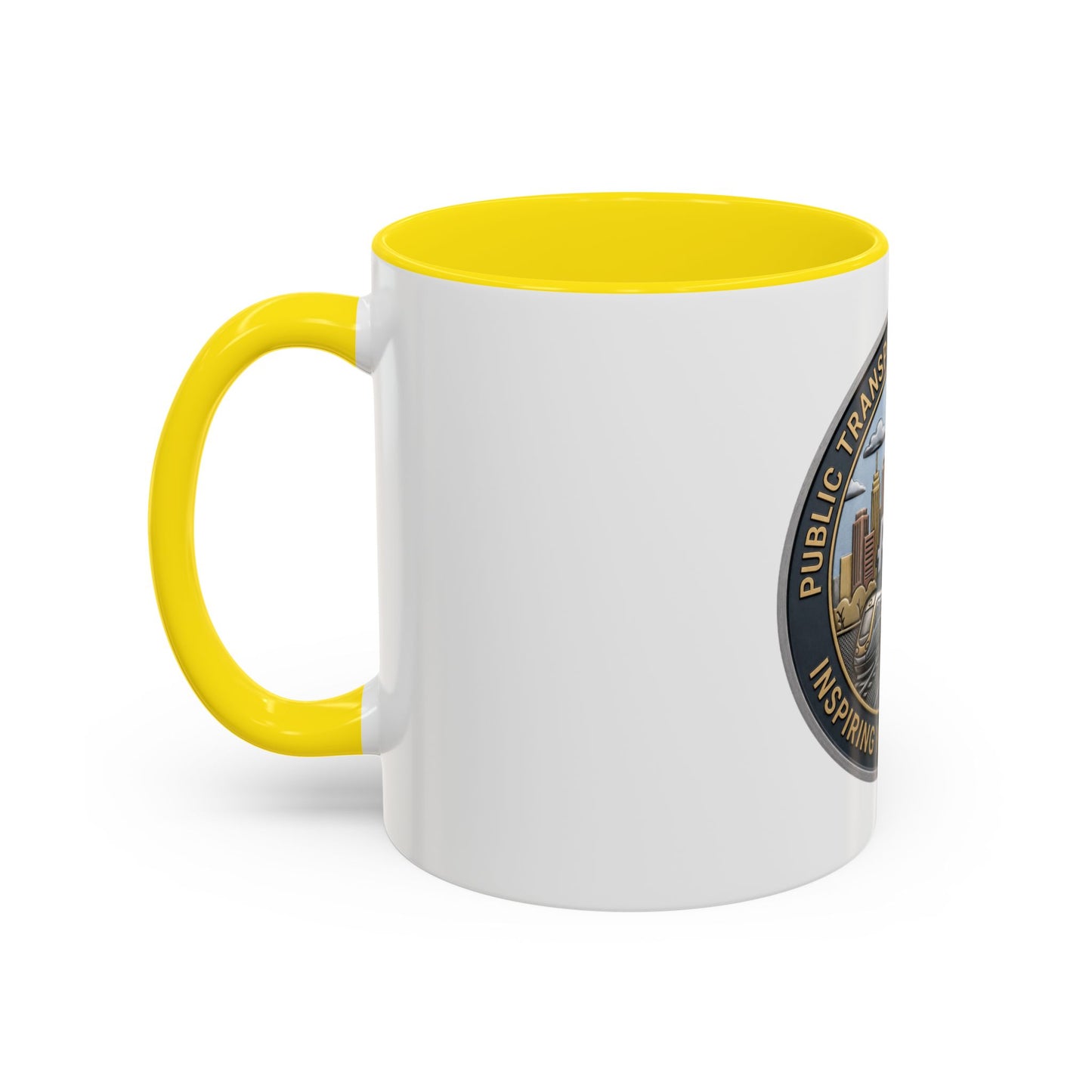 PTA Logo Accent Coffee Mug — Fun Gift for Transit Buffs
