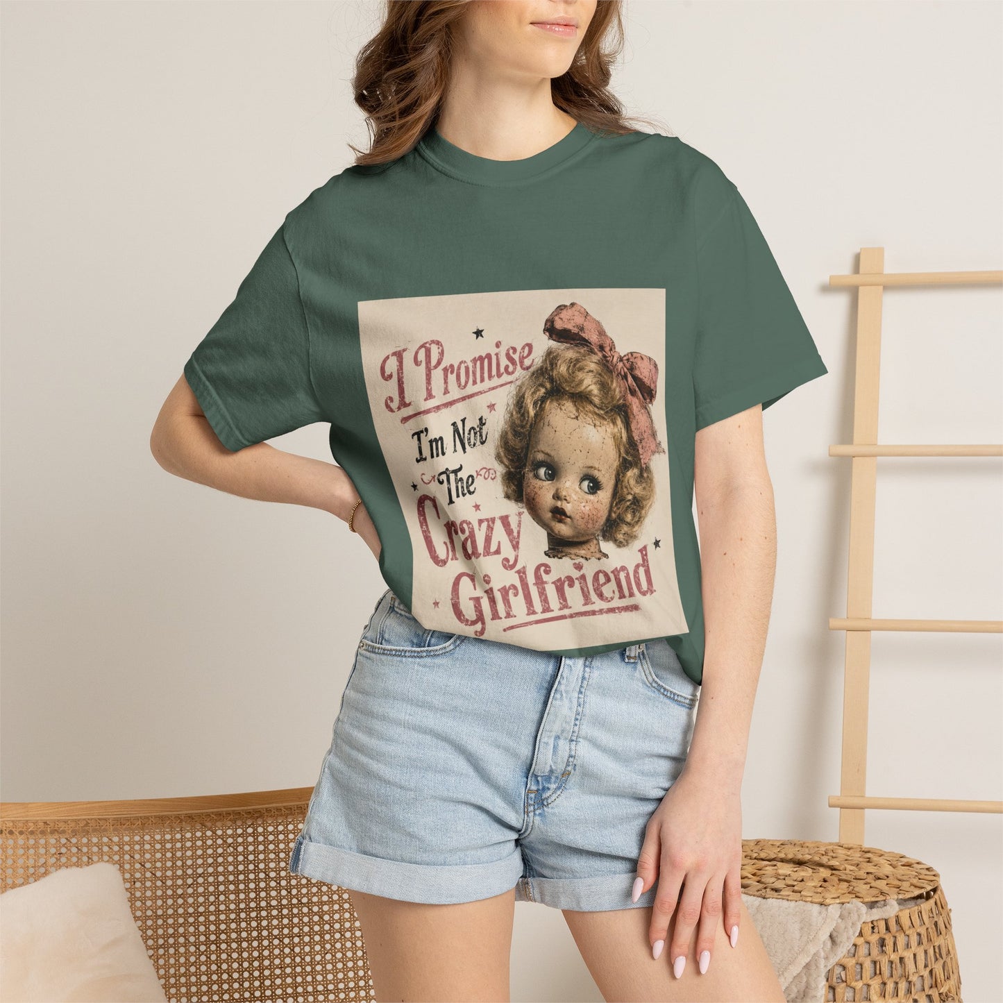 Crazy Girlfriend Funny Garment-Dyed T-Shirt — Funny Gift for Her