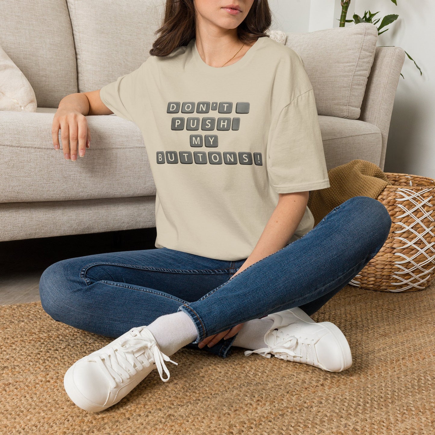Don't Push My Buttons Funny Softstyle Tee — Relatable Gift Idea