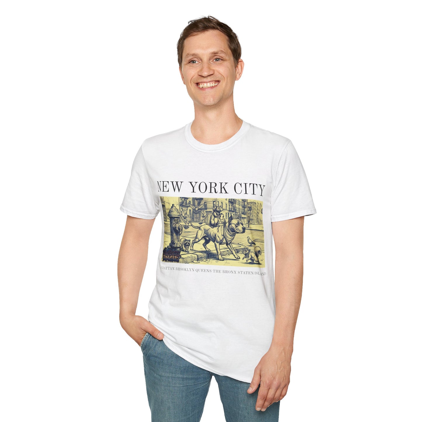 The Concrete Jungle NYC Graphic Softstyle Tee — Unique Gift for New Yorkers & Tourists