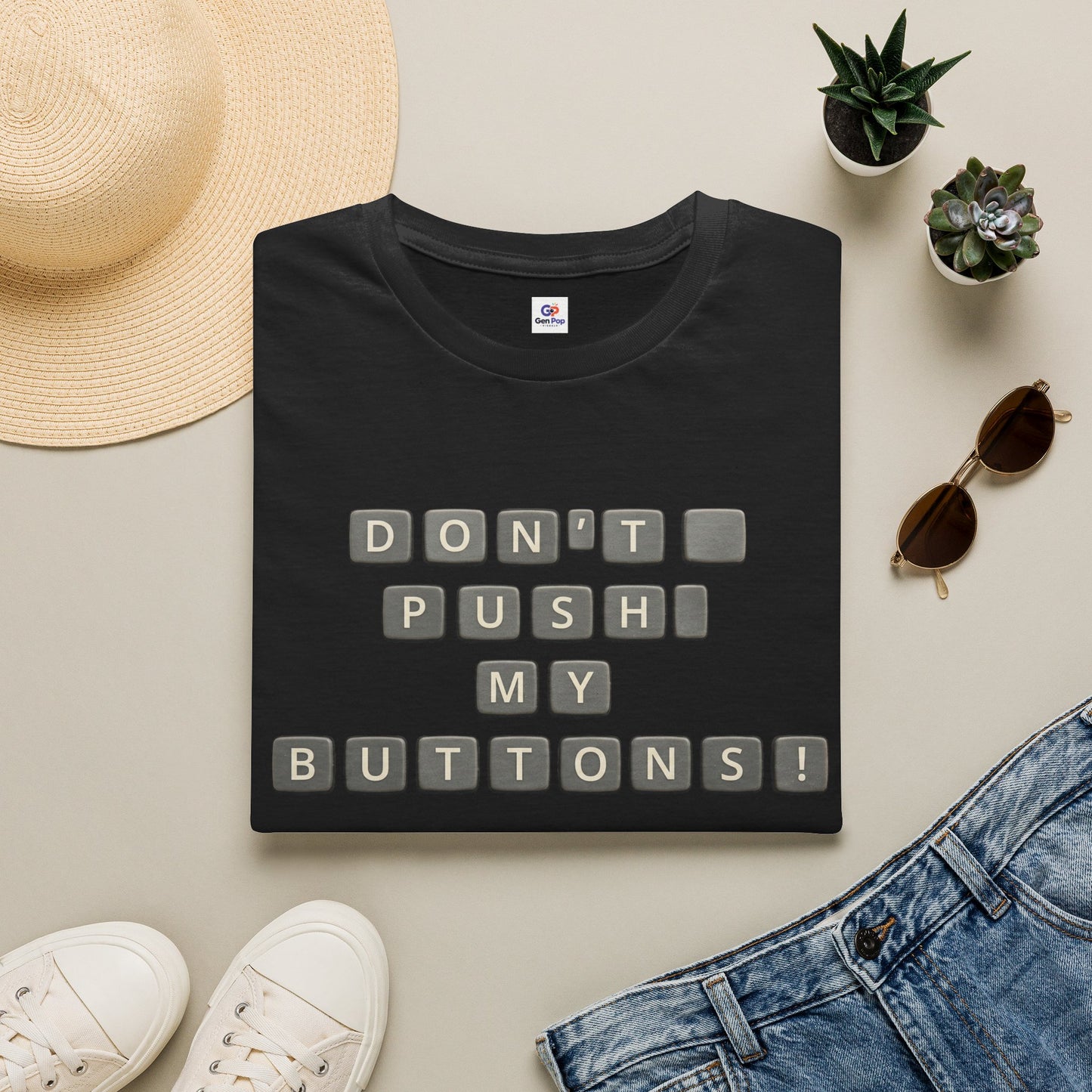 Don't Push My Buttons Funny Softstyle Tee — Relatable Gift Idea