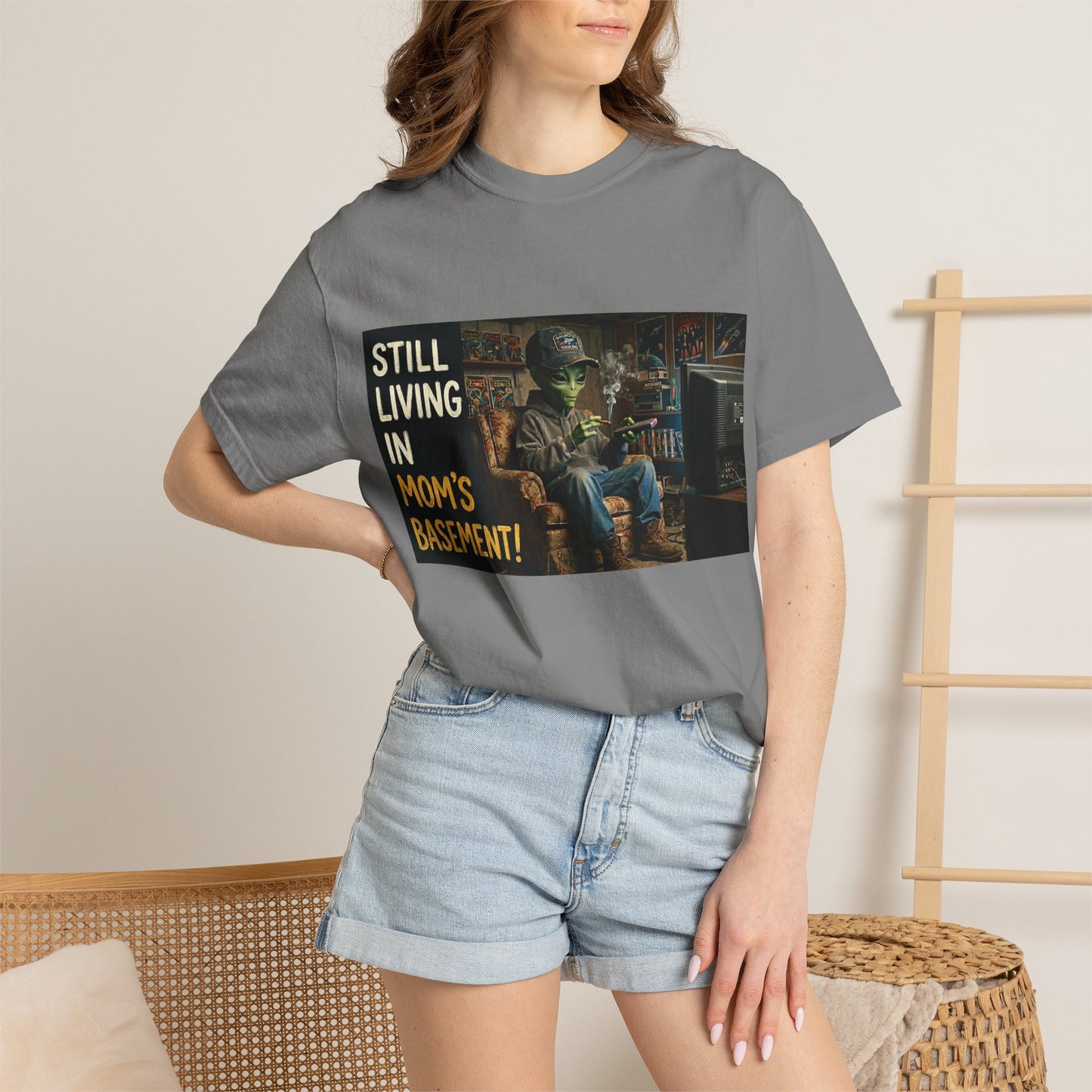 Still living in mom's basement Unisex Garment-Dyed T-shirt