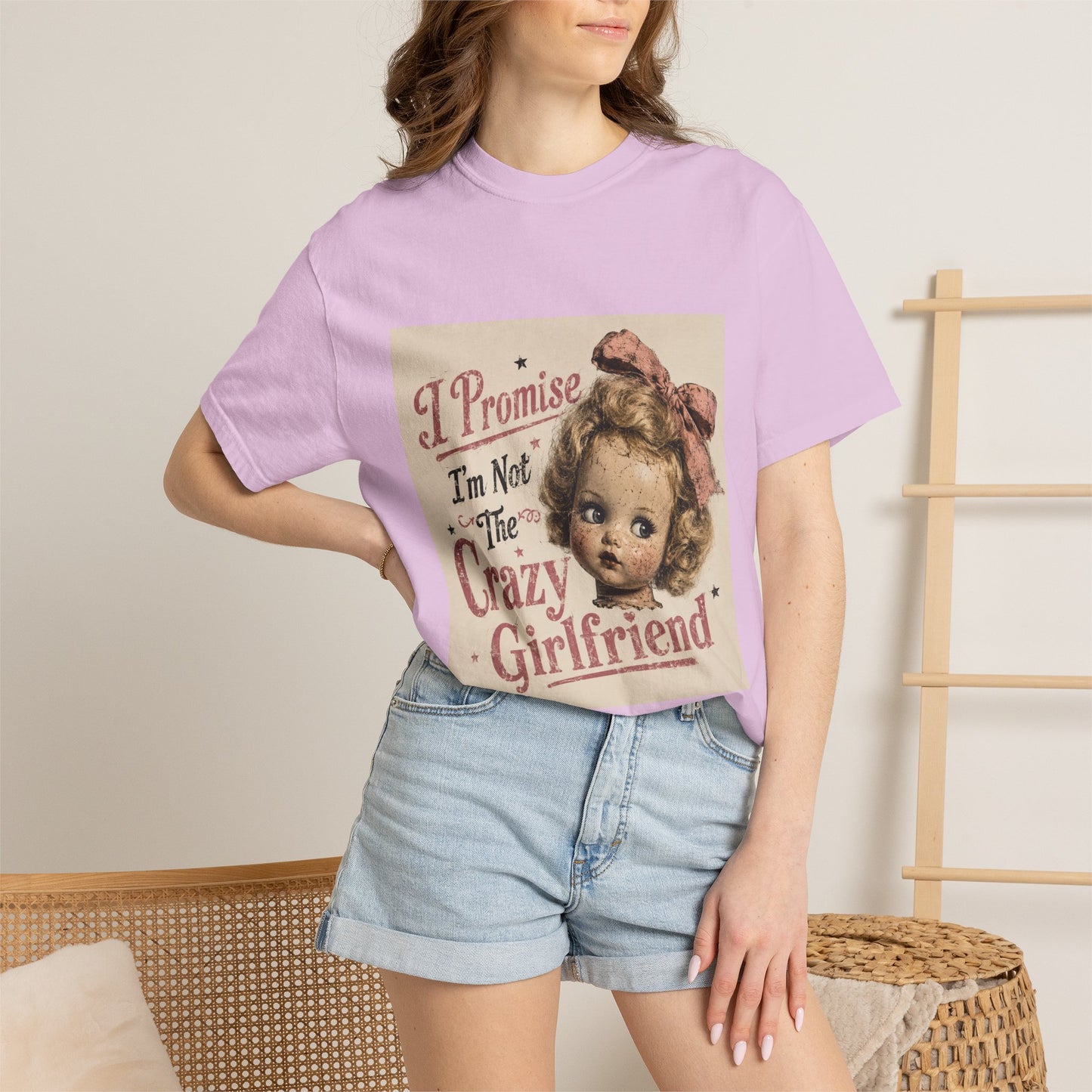 Crazy Girlfriend Funny Garment-Dyed T-Shirt — Funny Gift for Her