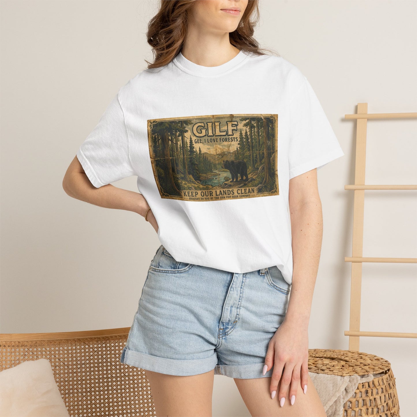 GILF Bear Funny Adult Humor Garment-Dyed Tee — Gag Gift for Him or Her