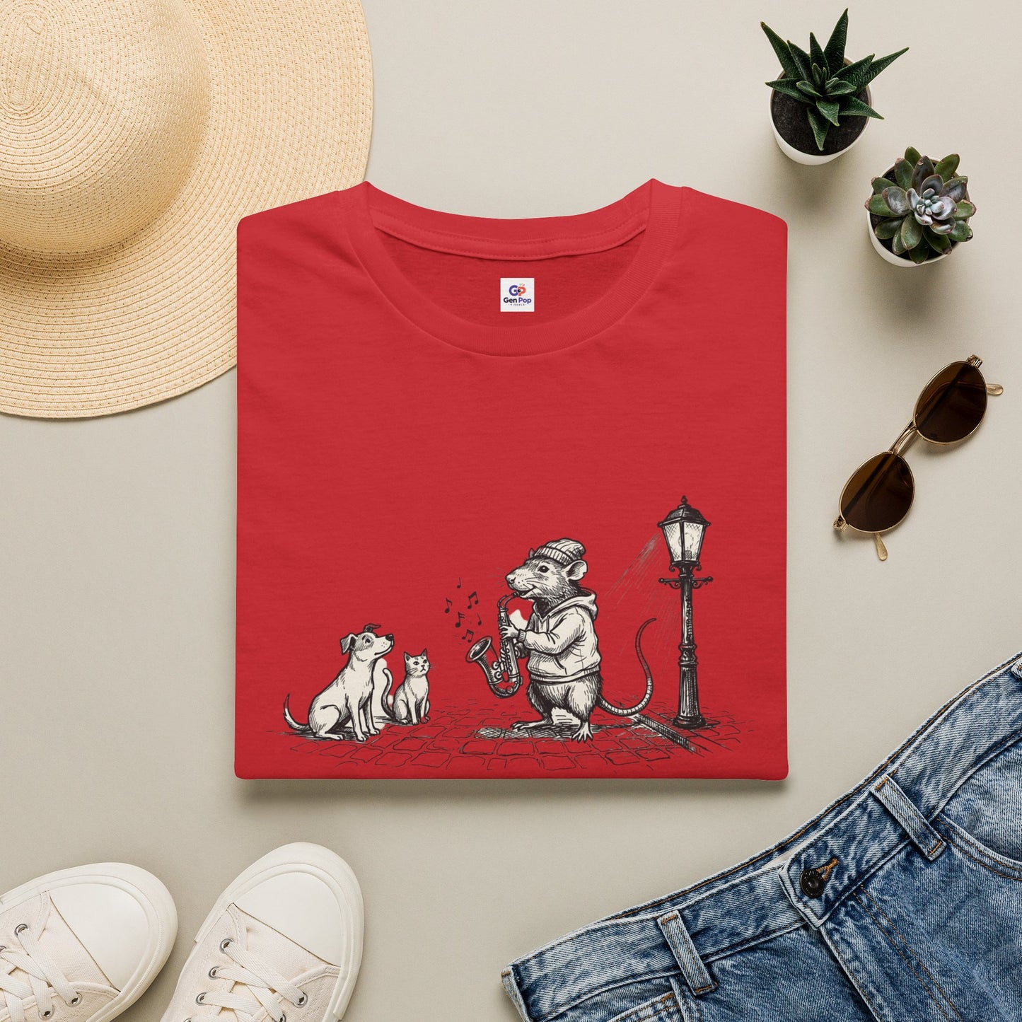 Musical Rat Funny Graphic Softstyle Tee — Unique City Inspired Gift