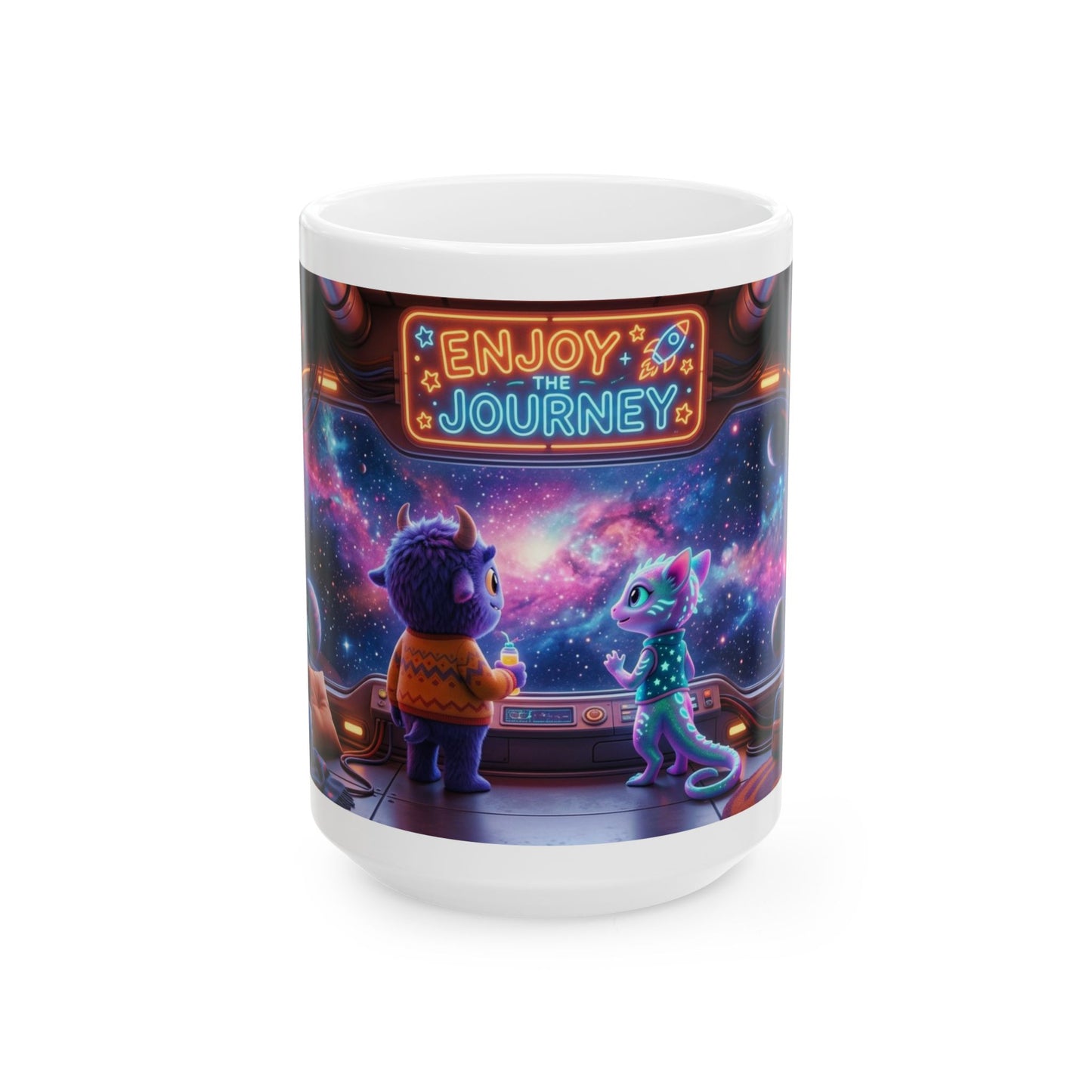 Enjoy the Journey Motivational Ceramic Mug — Unique Gift for Him or Her