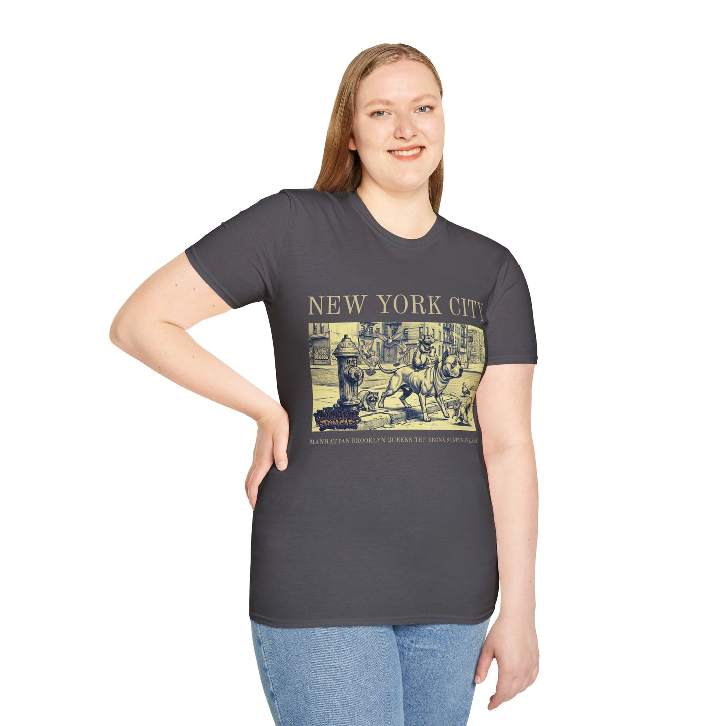 The Concrete Jungle NYC Graphic Softstyle Tee — Unique Gift for New Yorkers & Tourists