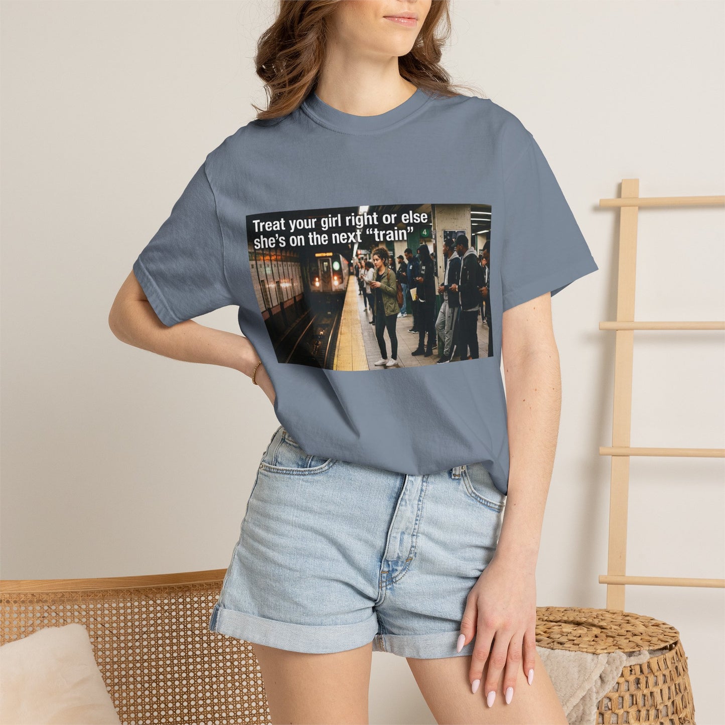 Treat your girl right or else Unisex Garment-Dyed T-shirt