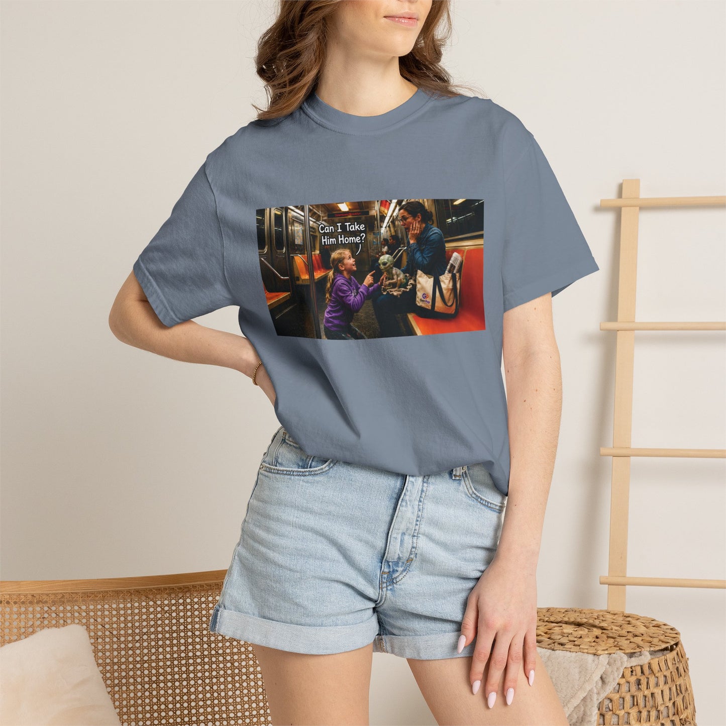 Can I Take Him Home? Funny Garment-Dyed T-Shirt — Cute Gift for Him or Her
