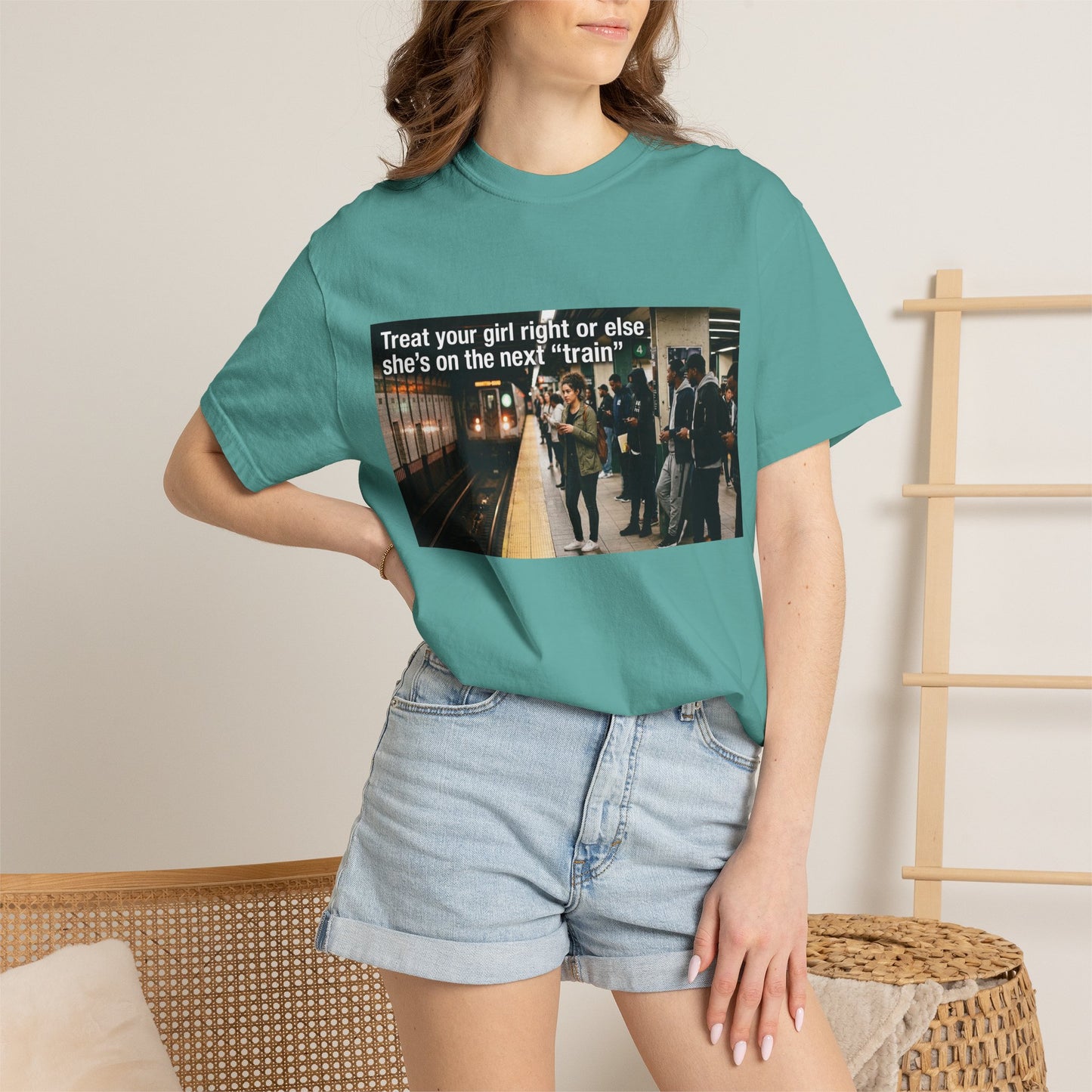 Treat your girl right or else Unisex Garment-Dyed T-shirt
