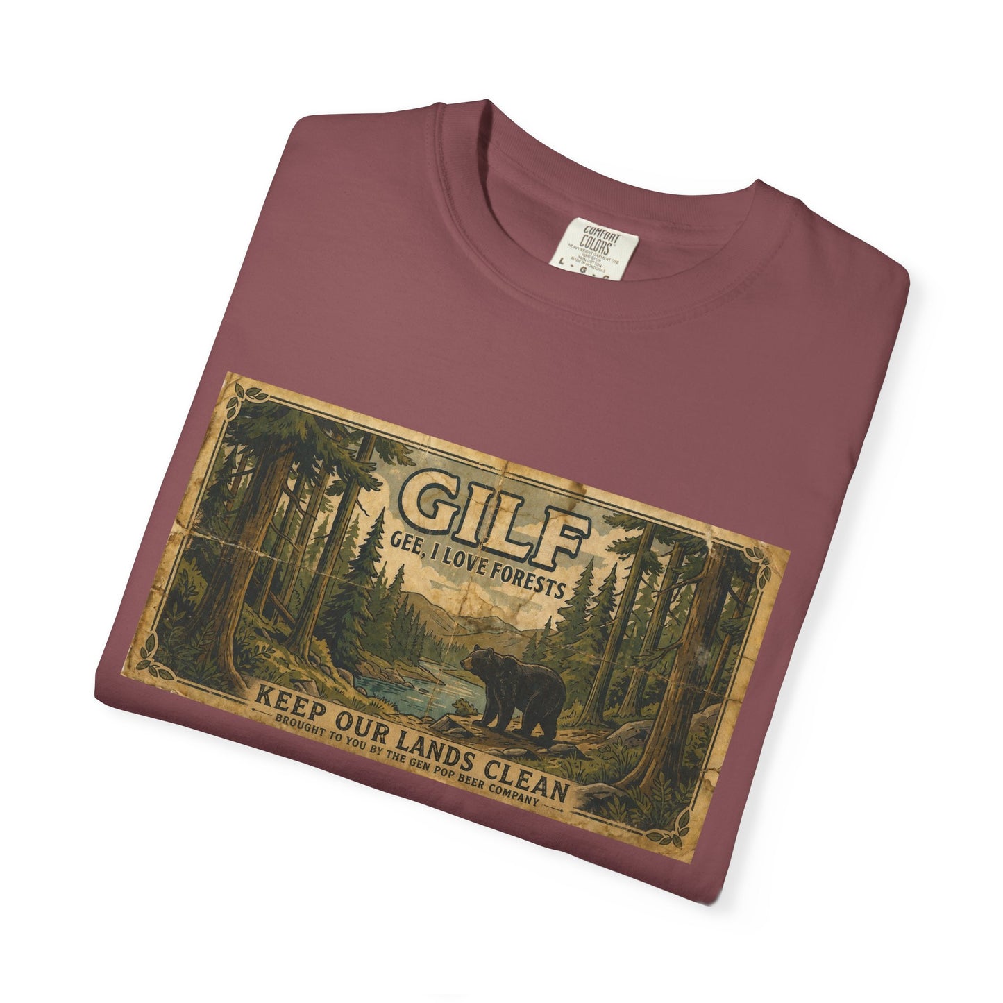 GILF Bear Funny Adult Humor Garment-Dyed Tee — Gag Gift for Him or Her