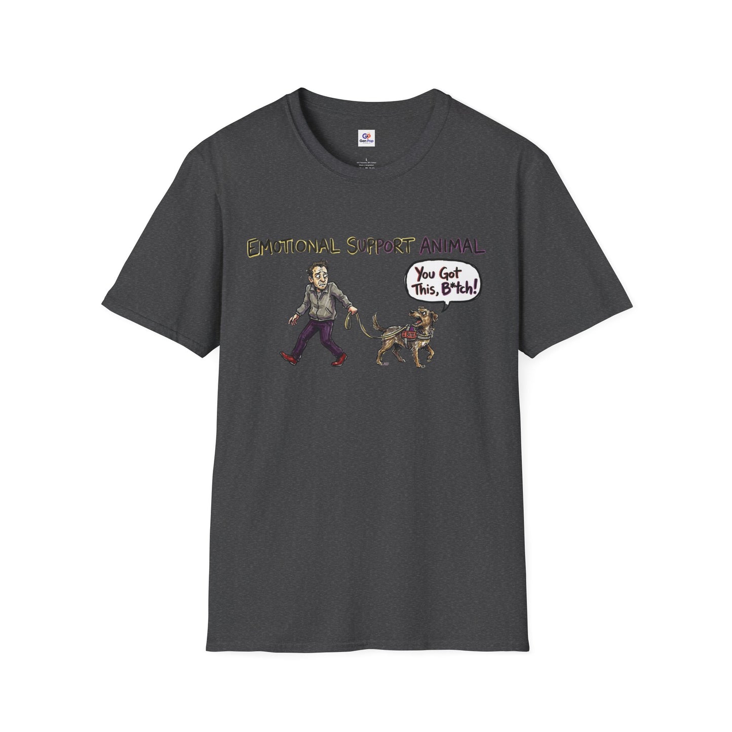 Emotional support animal Unisex Softstyle T-Shirt
