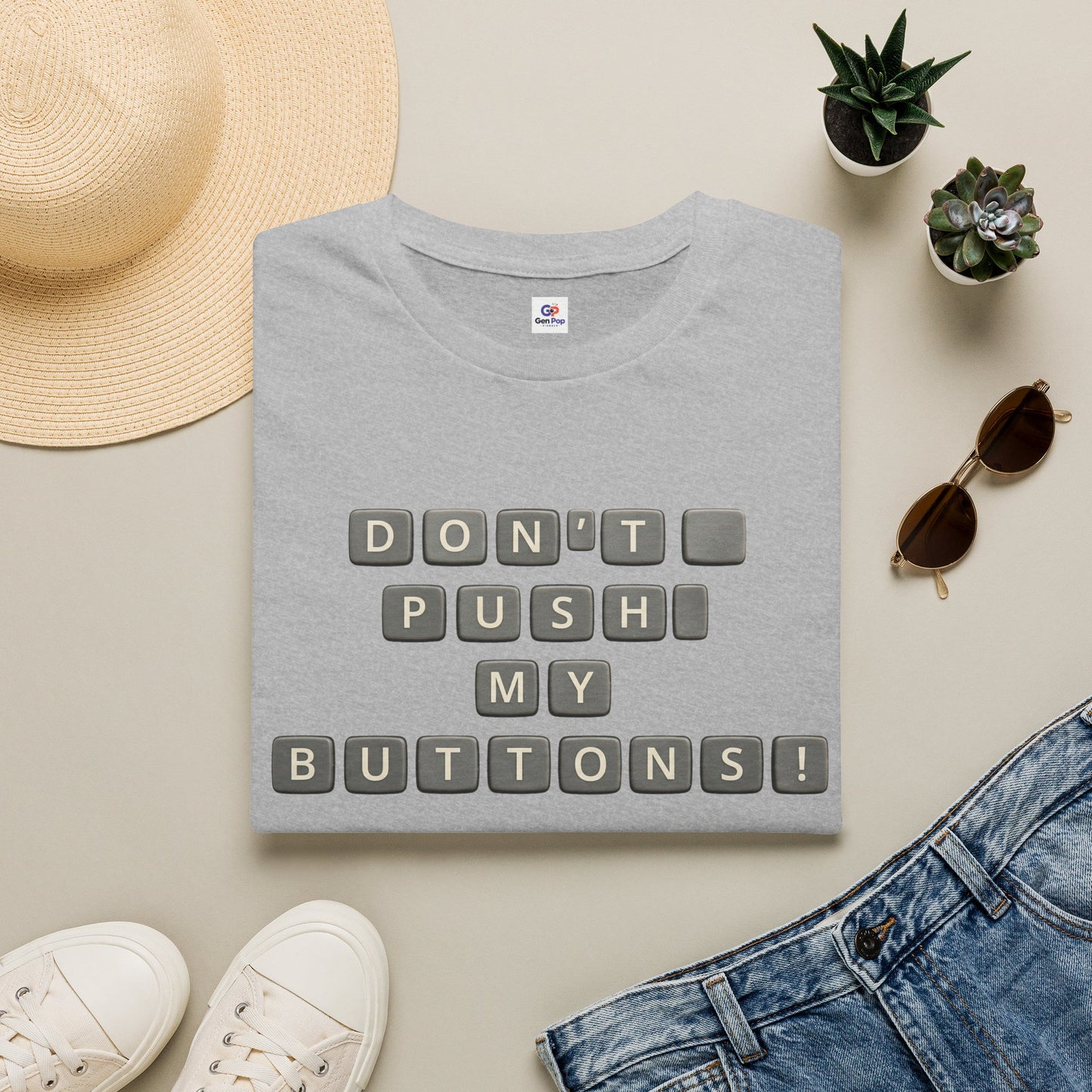 Don't Push My Buttons Funny Softstyle Tee — Relatable Gift Idea