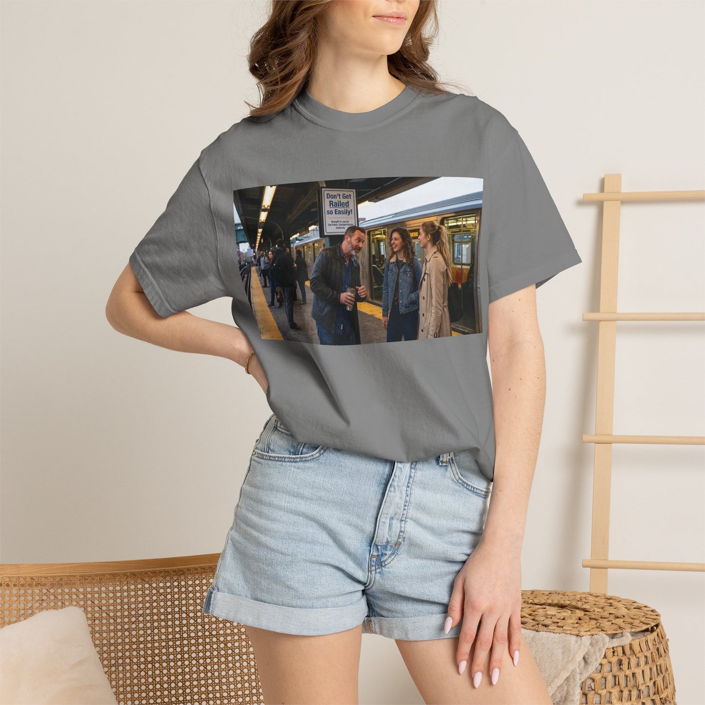 Don't Get Railed Funny Adult Humor Garment-Dyed T-Shirt — Gag Gift