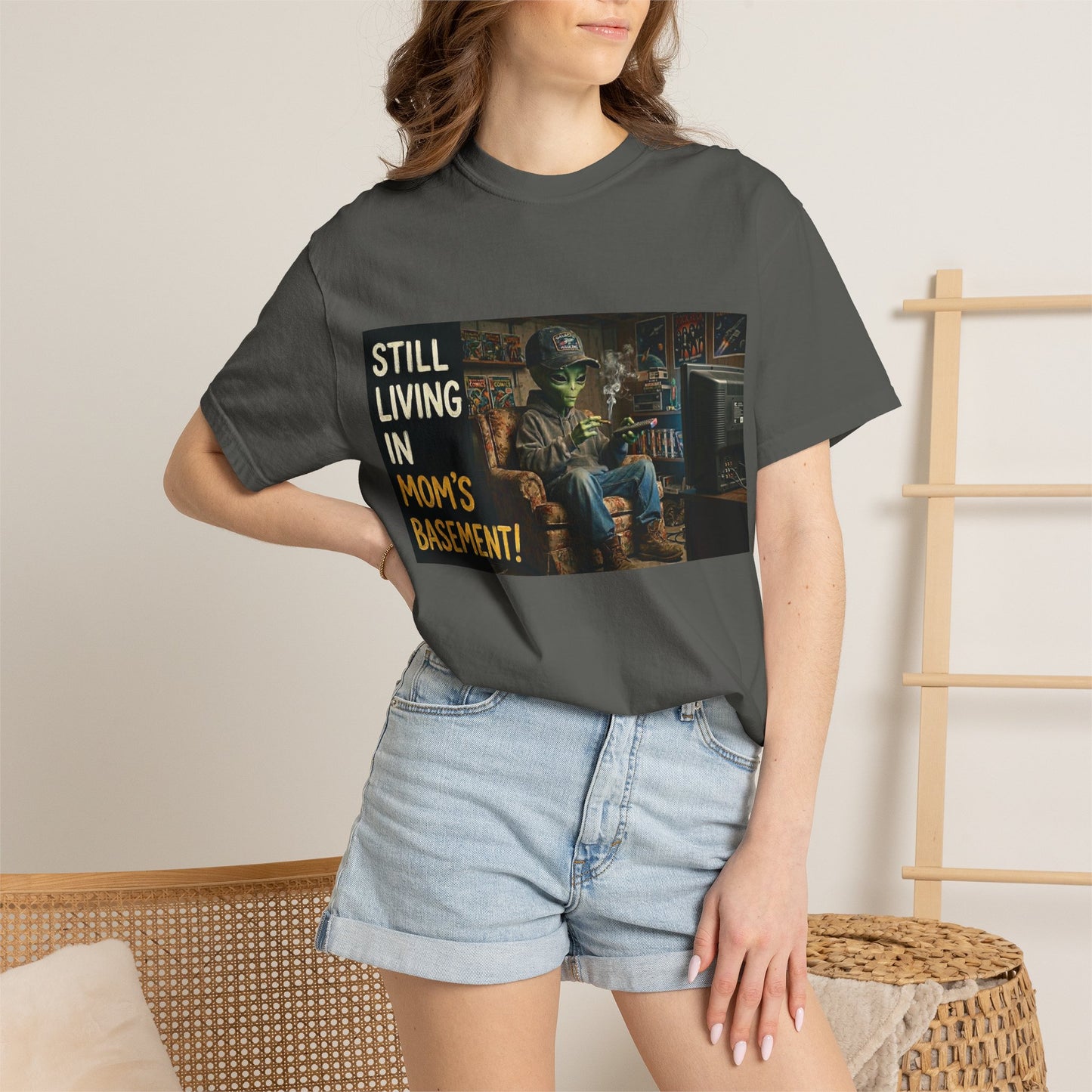 Still living in mom's basement Unisex Garment-Dyed T-shirt