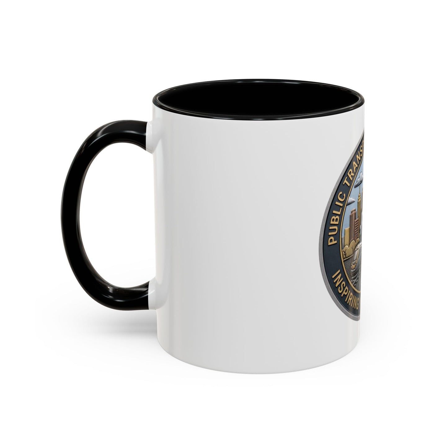 PTA Logo Accent Coffee Mug — Fun Gift for Transit Buffs