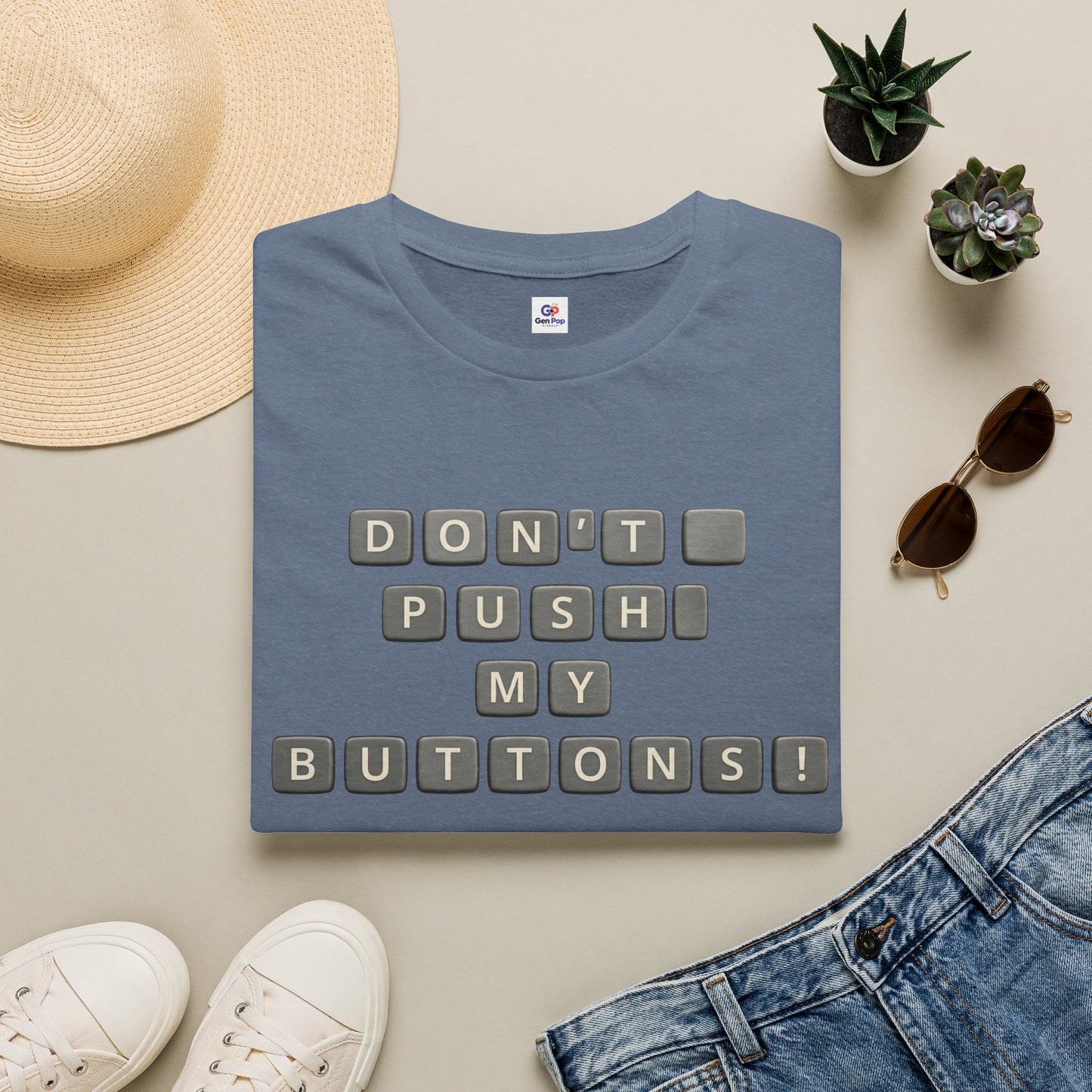 Don't Push My Buttons Funny Softstyle Tee — Relatable Gift Idea
