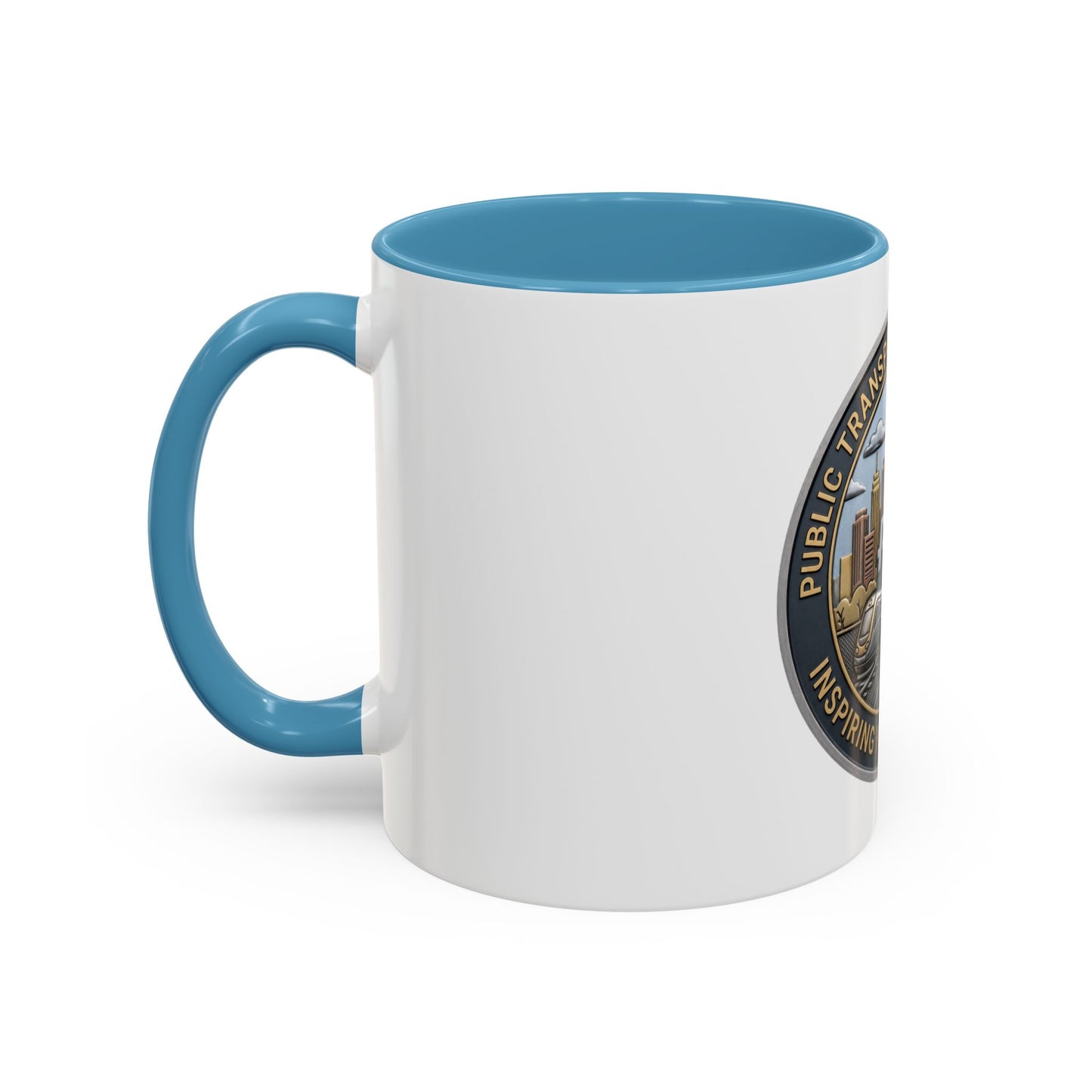 PTA Logo Accent Coffee Mug — Fun Gift for Transit Buffs