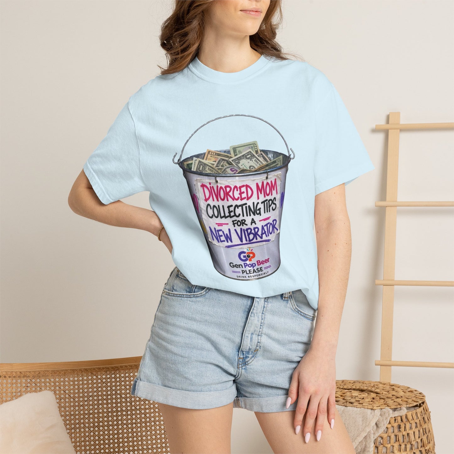 Divorced Mom Collecting Tips for a New One Funny Garment-Dyed Tee — Gag Gift for Her
