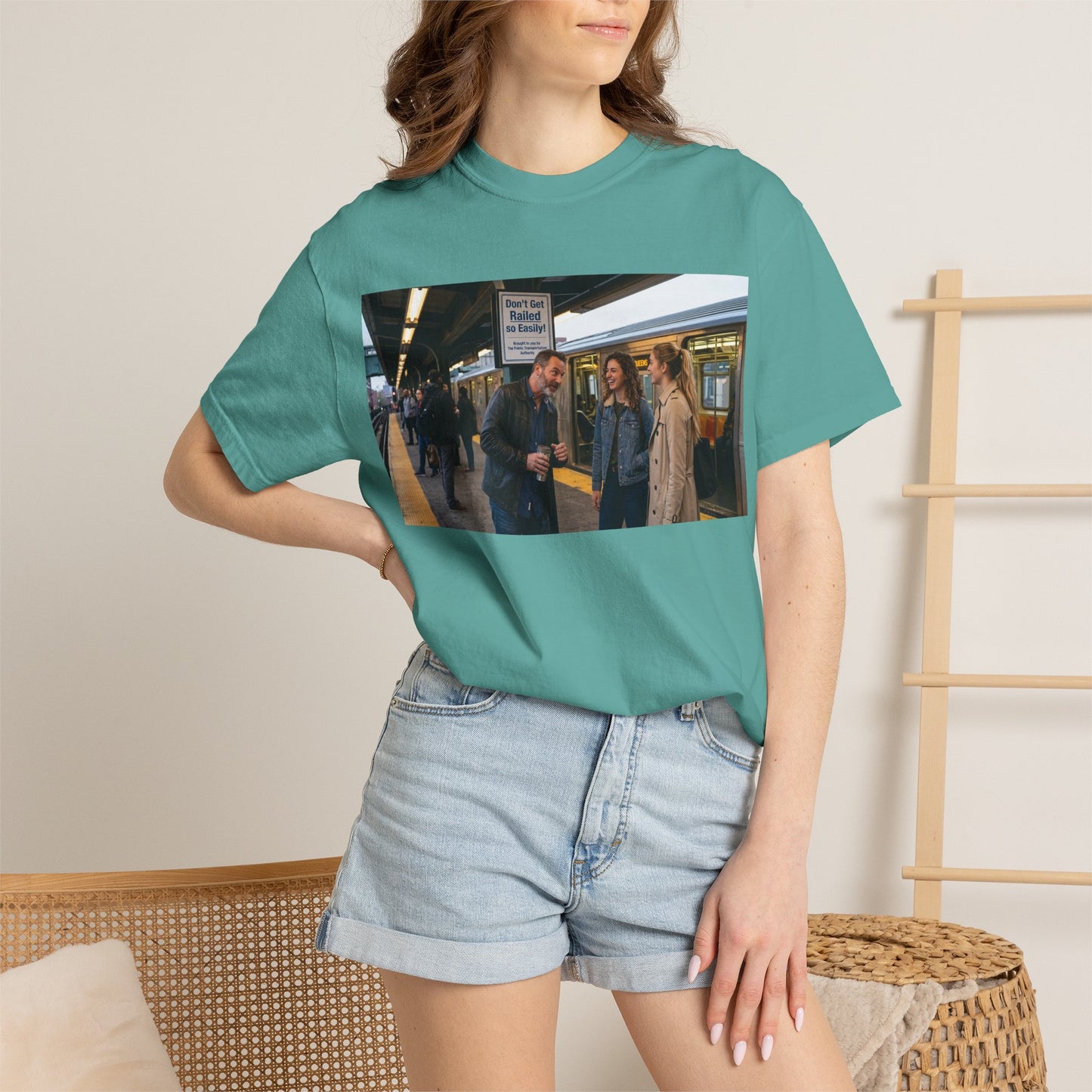 Don't Get Railed Funny Adult Humor Garment-Dyed T-Shirt — Gag Gift