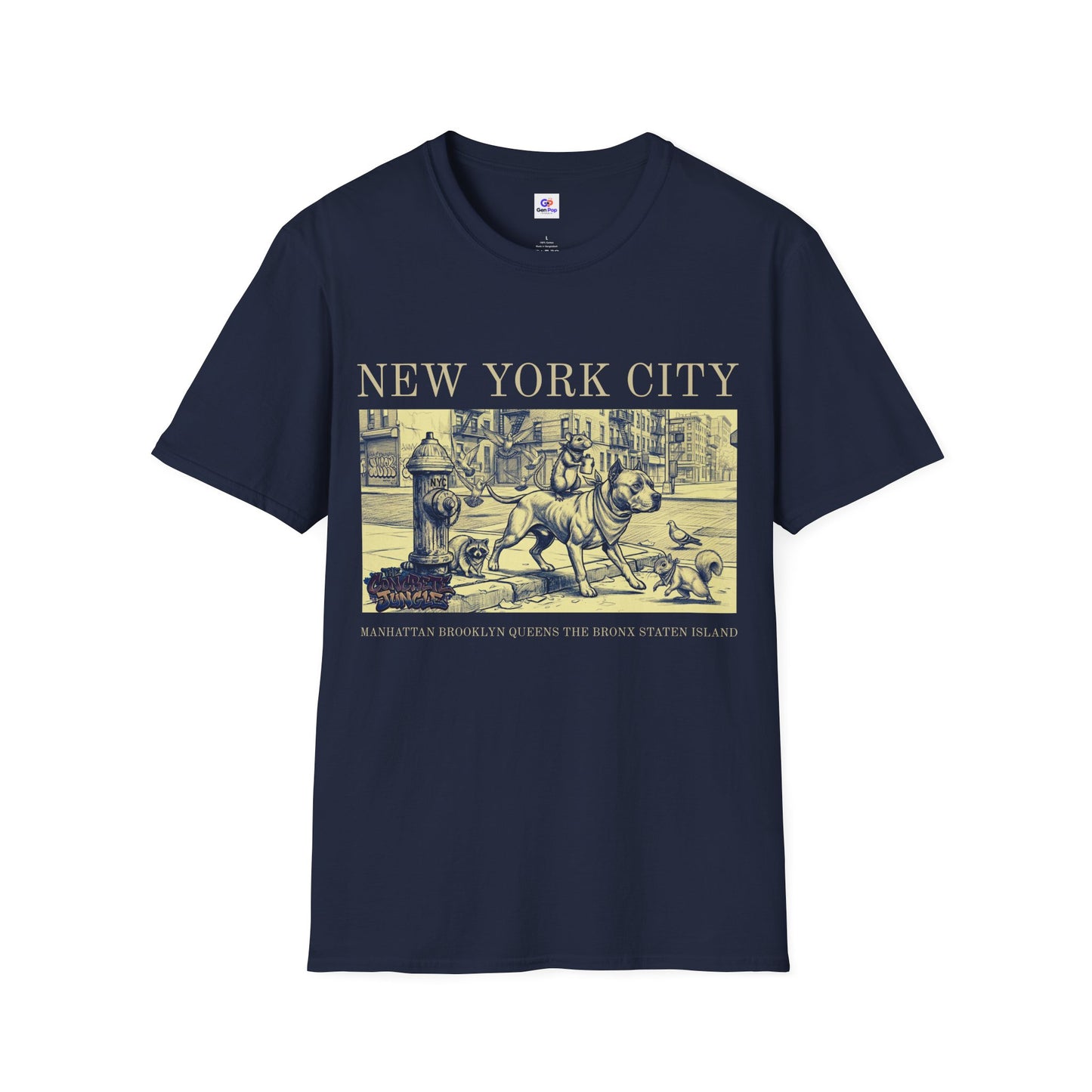 The Concrete Jungle NYC Graphic Softstyle Tee — Unique Gift for New Yorkers & Tourists
