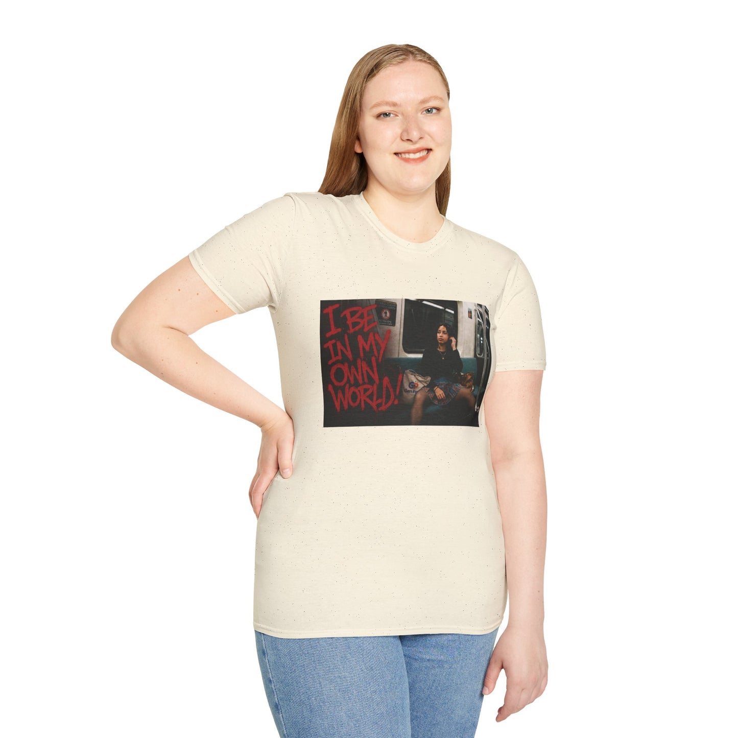 I be in my own world Unisex Softstyle T-Shirt