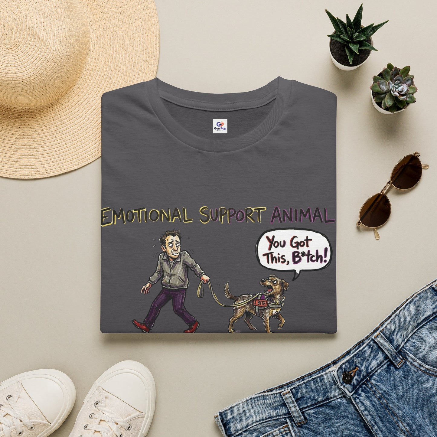 Emotional support animal Unisex Softstyle T-Shirt