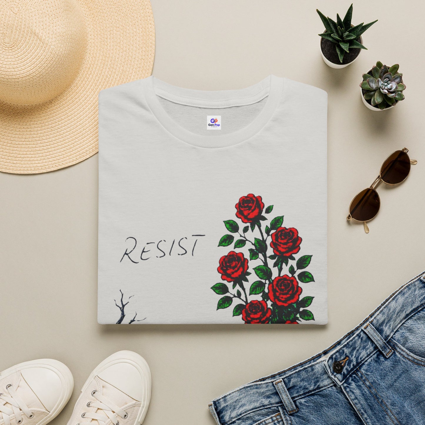 Resist Bold Graphic Softstyle Tee — Unique Ultimate Statement Gift