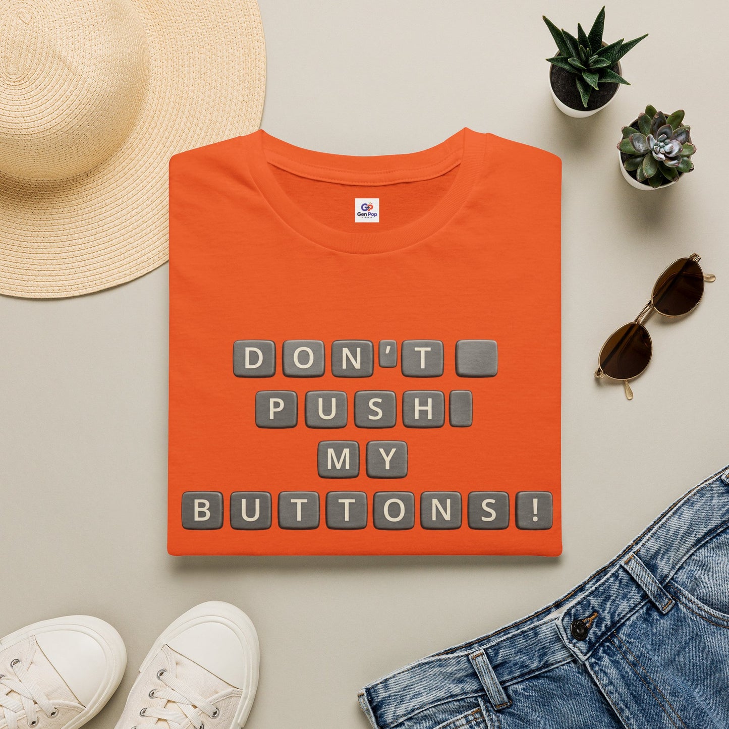 Don't Push My Buttons Funny Softstyle Tee — Relatable Gift Idea