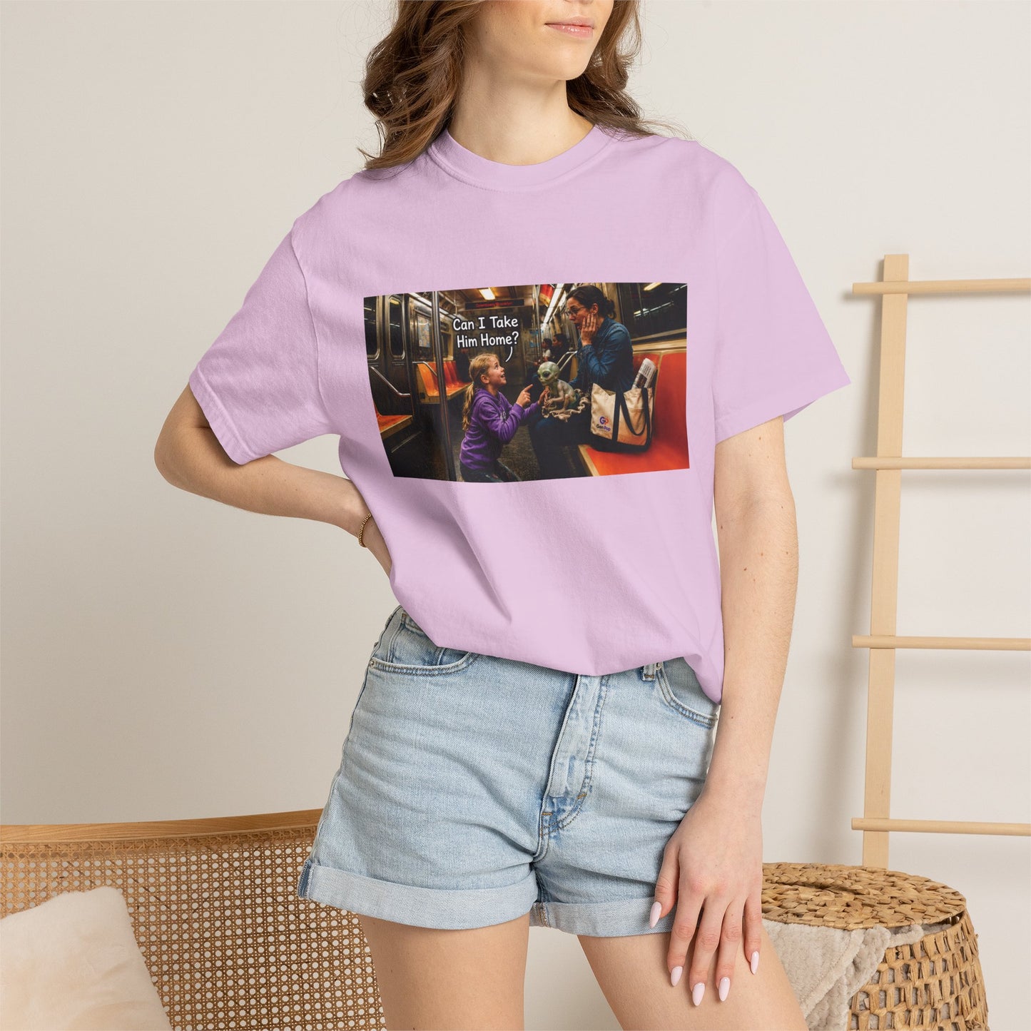 Can I Take Him Home? Funny Garment-Dyed T-Shirt — Cute Gift for Him or Her