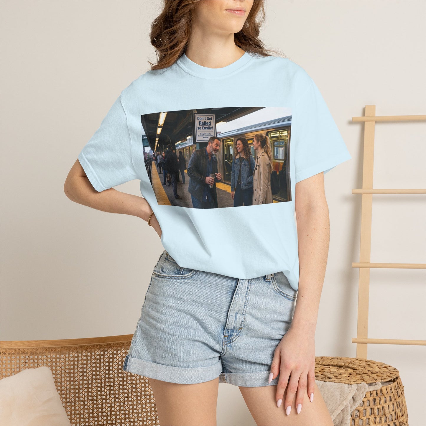 Don't Get Railed Funny Adult Humor Garment-Dyed T-Shirt — Gag Gift