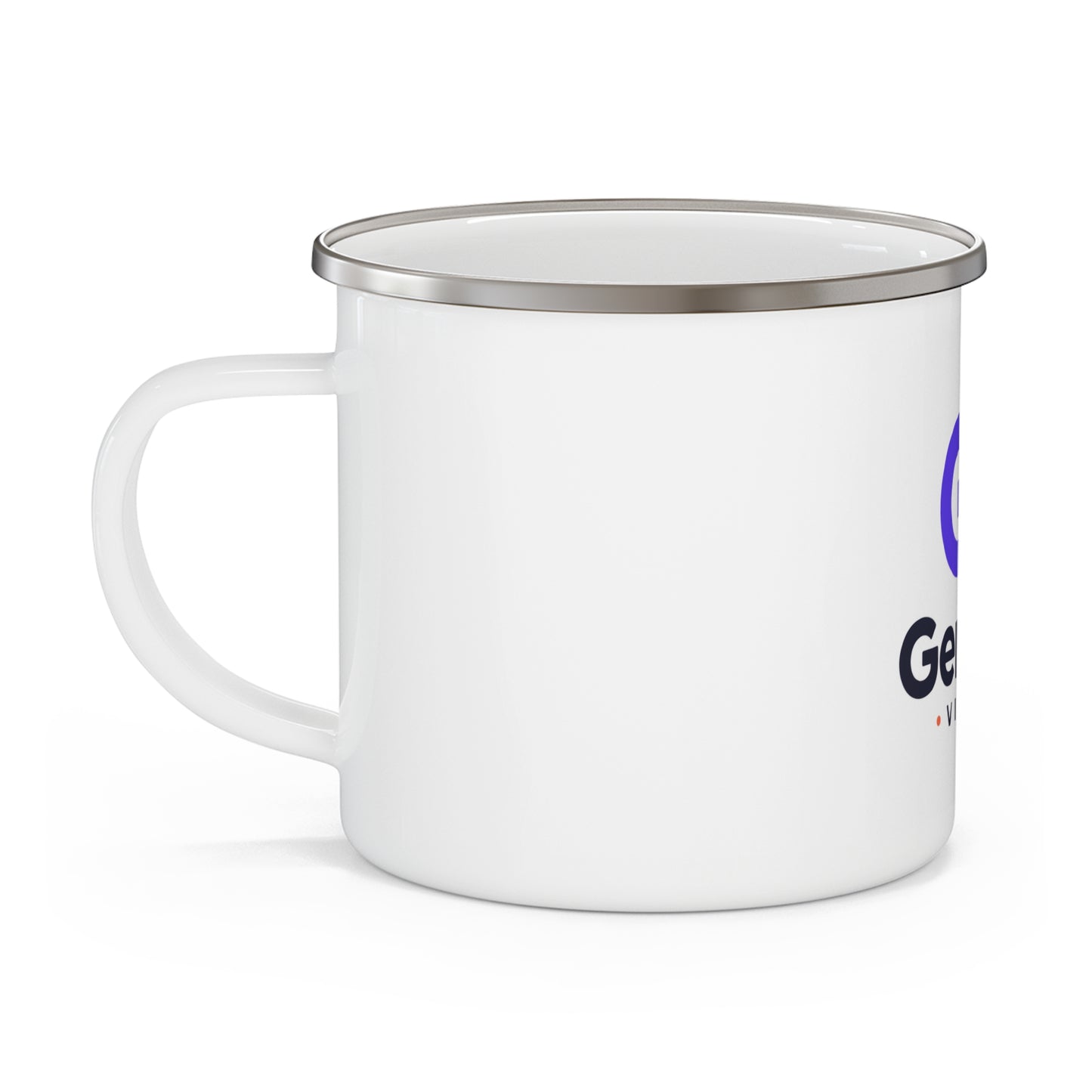 Gen Pop Visuals Enamel Camping Mug — Unique Outdoor Gift