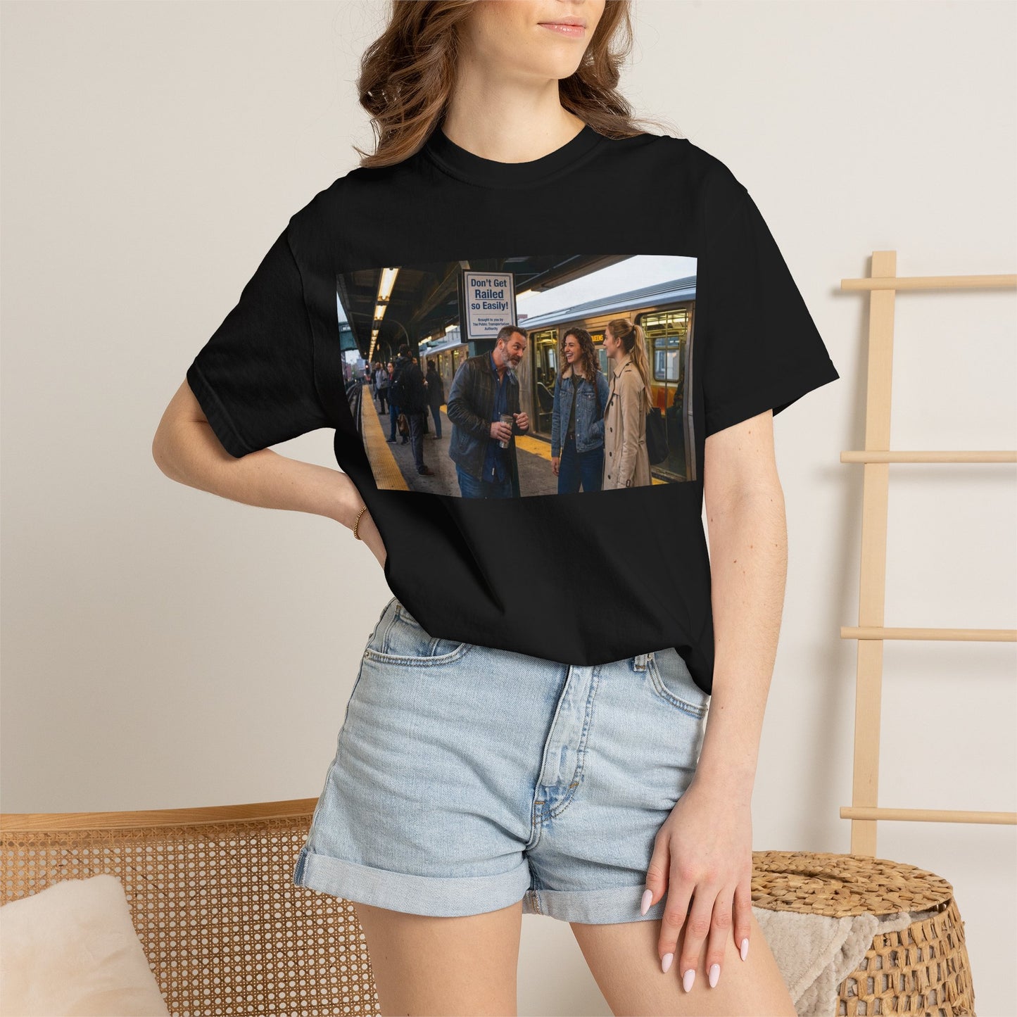 Don't Get Railed Funny Adult Humor Garment-Dyed T-Shirt — Gag Gift