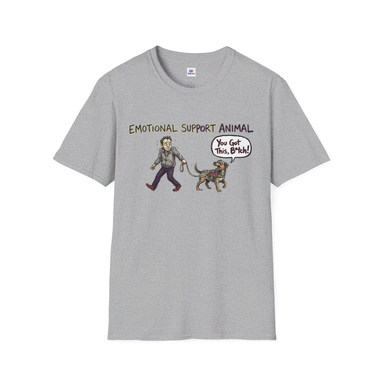 Emotional Support Animal Funny Softstyle Tee — Relatable Gift Idea