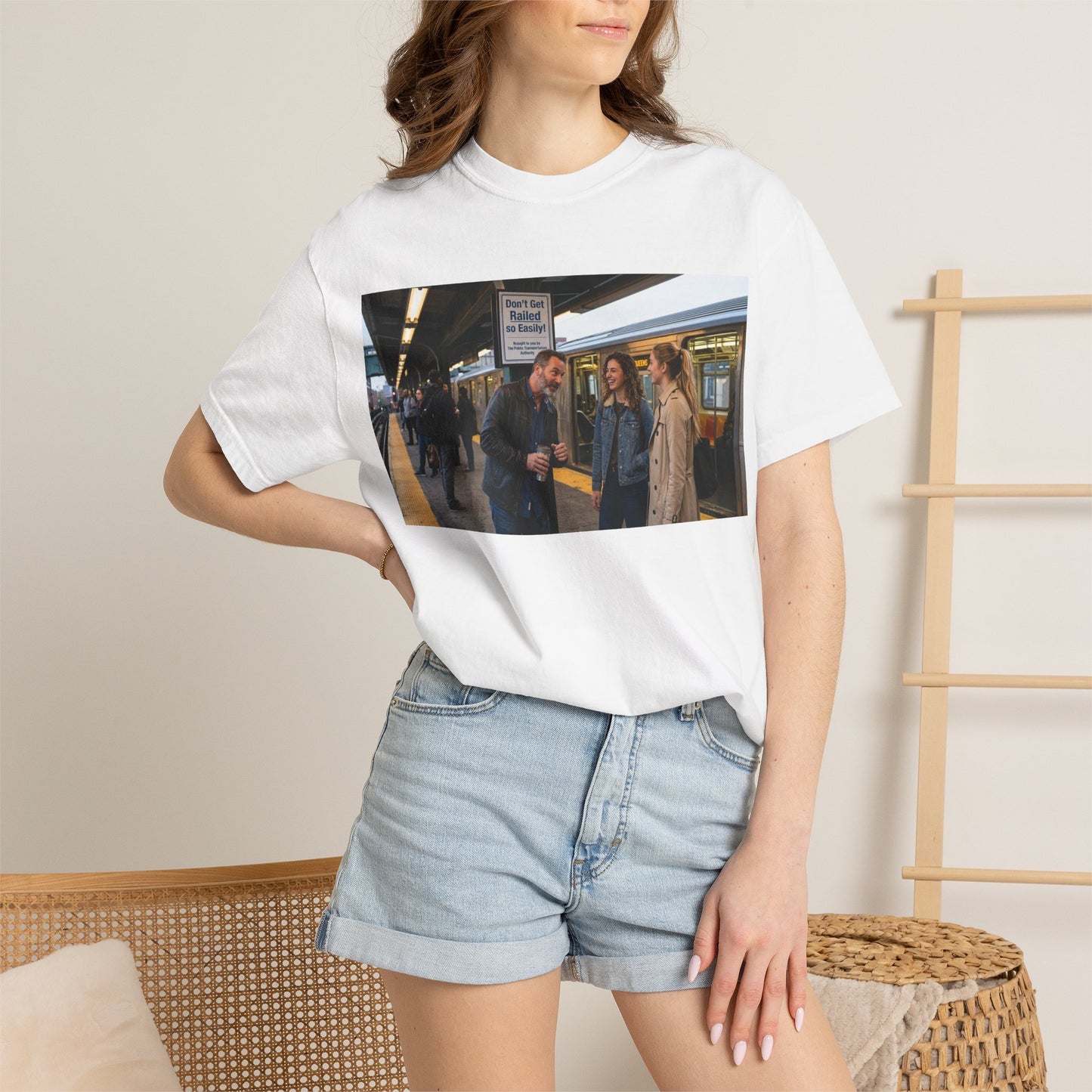Don't Get Railed Funny Adult Humor Garment-Dyed T-Shirt — Gag Gift