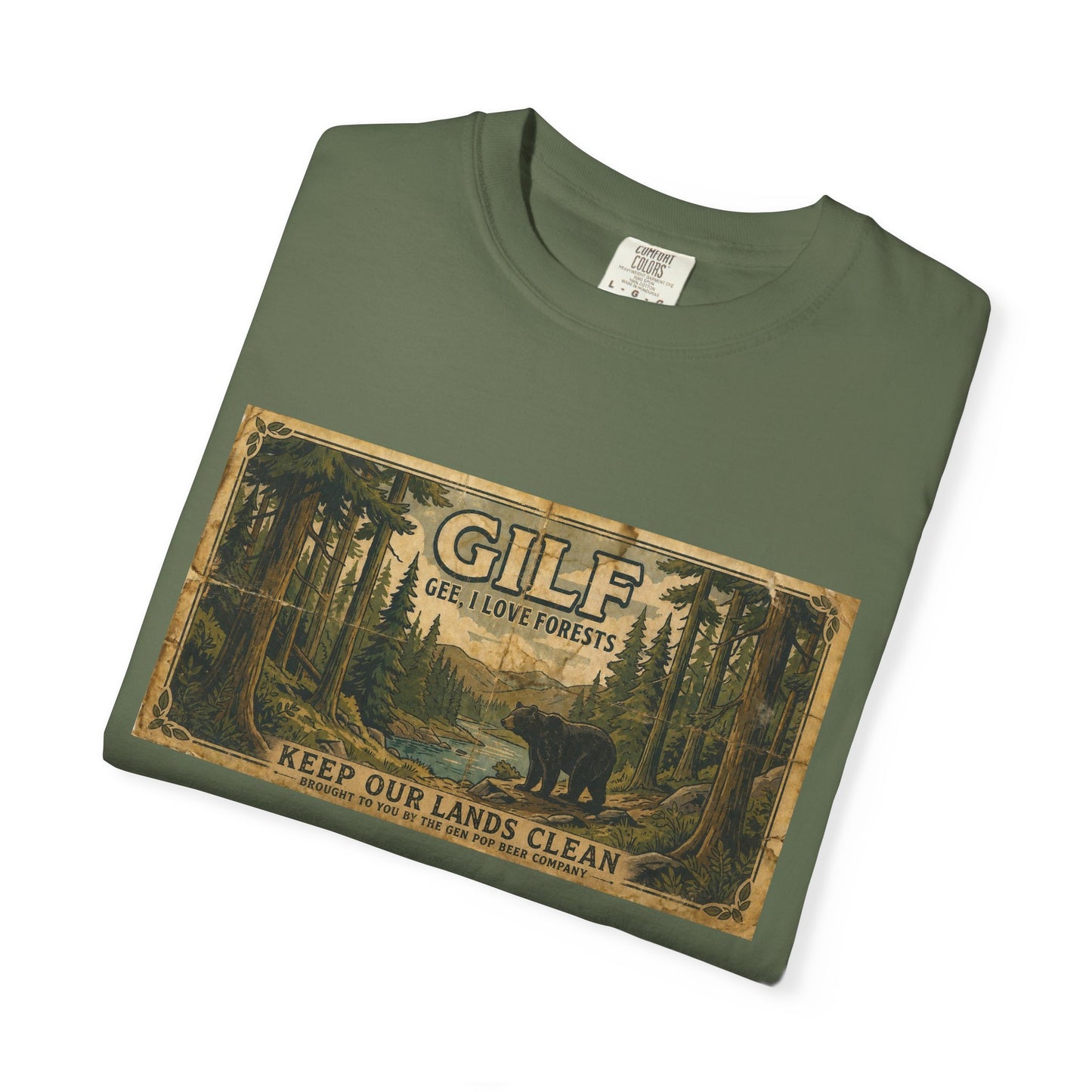 GILF Bear Funny Adult Humor Garment-Dyed Tee — Gag Gift for Him or Her