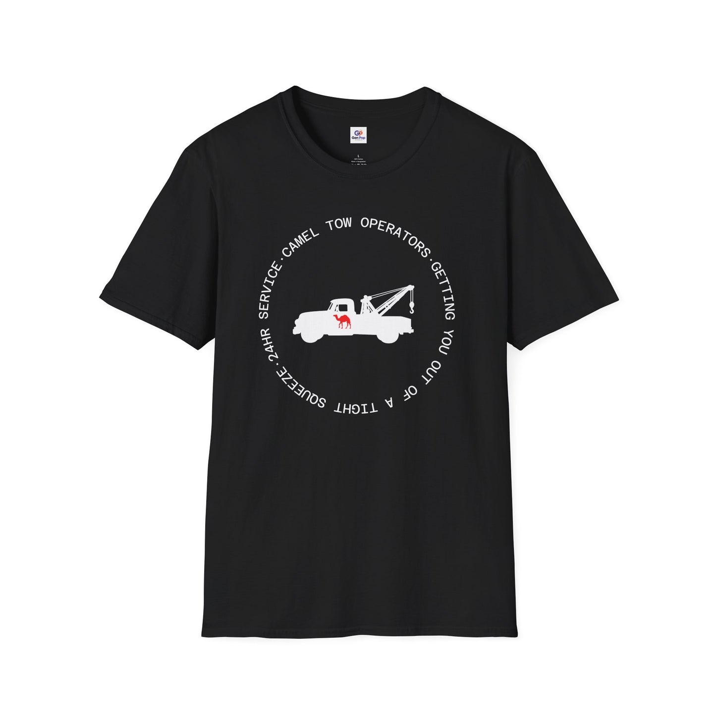 Camel Tow Operators Funny Adult Humor Softstyle Tee — Gag Gift for Him or Her